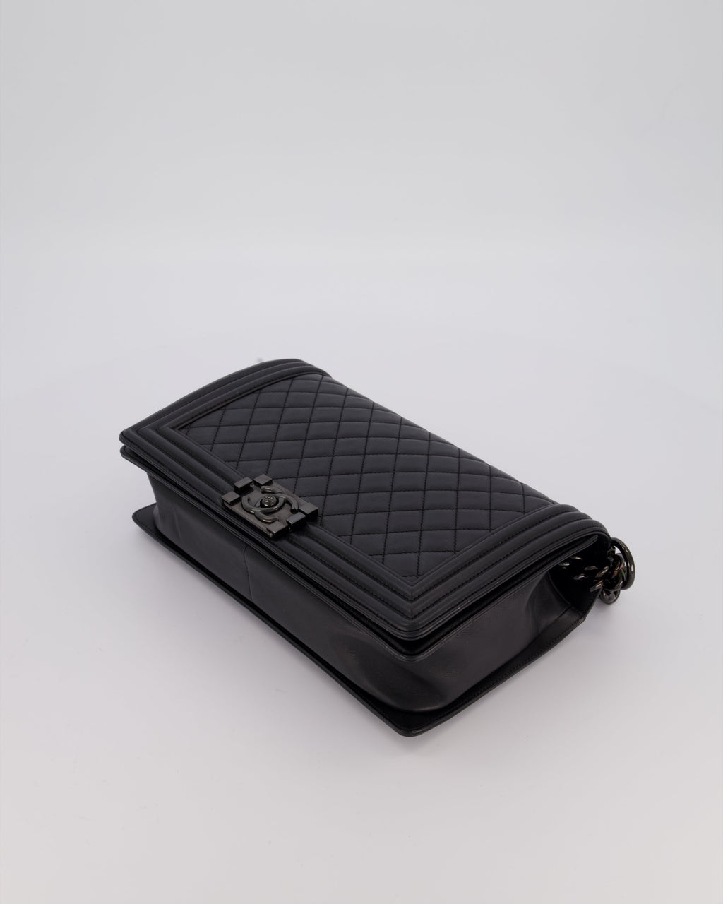 Chanel Black Medium Boy Bag in Calfskin Leather with So Black Hardware