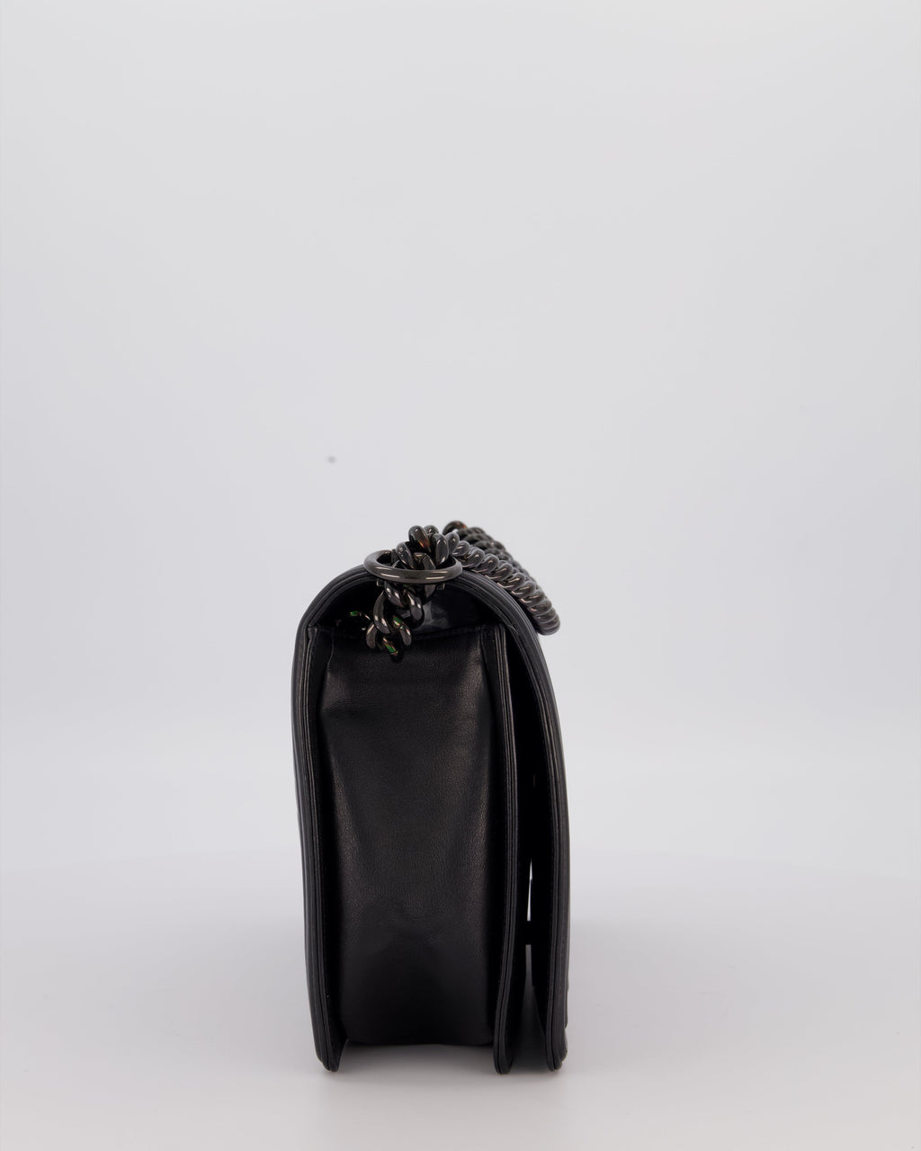 Chanel Black Medium Boy Bag in Calfskin Leather with So Black Hardware