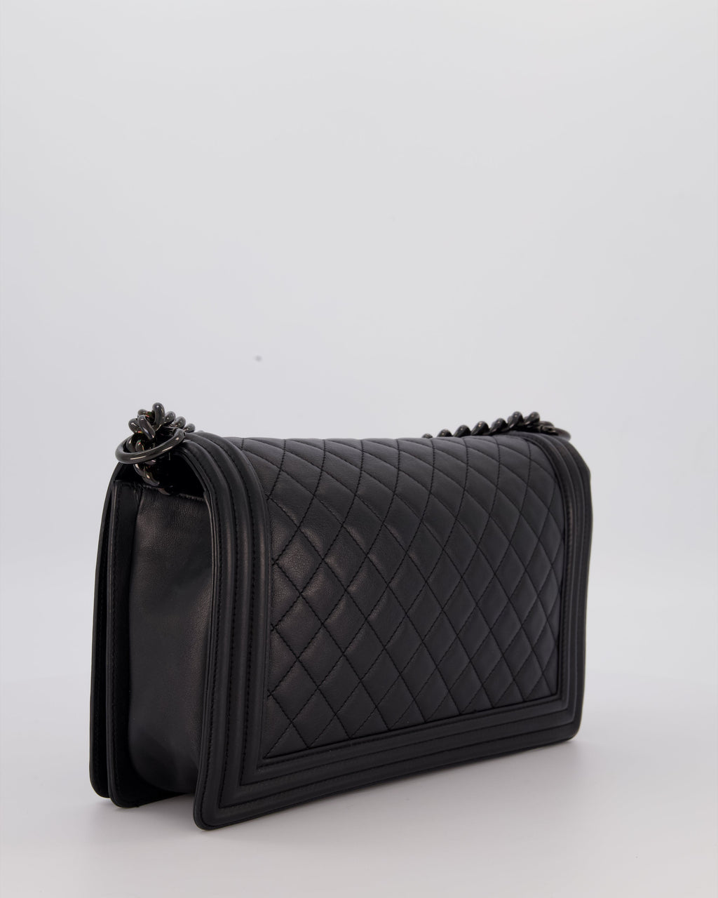 Chanel Black Medium Boy Bag in Calfskin Leather with So Black Hardware