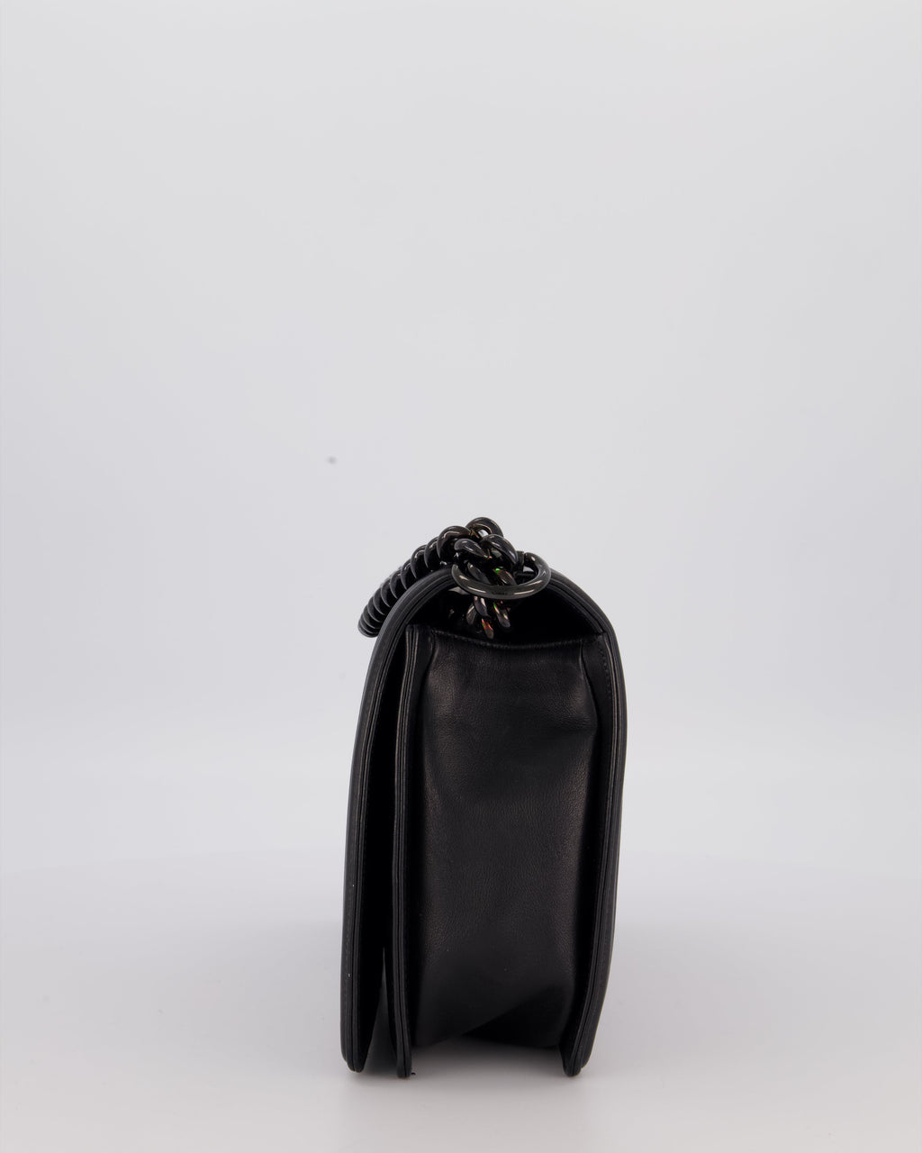 Chanel Black Medium Boy Bag in Calfskin Leather with So Black Hardware