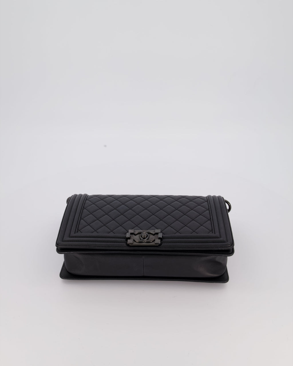Chanel Black Medium Boy Bag in Calfskin Leather with So Black Hardware