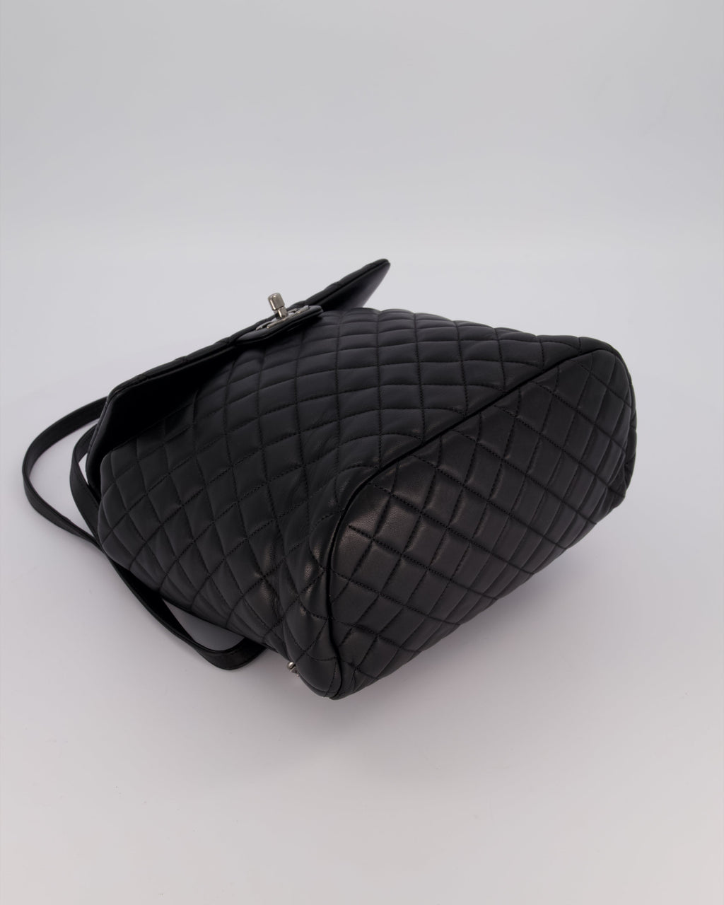 Chanel Black Quilted Lambskin Backpack Bag with Silver Hardware