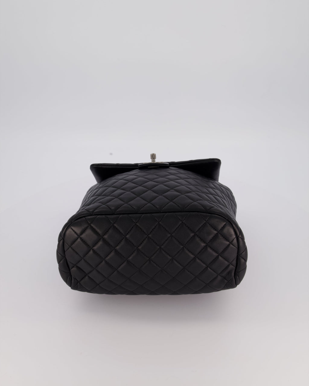 Chanel Black Quilted Lambskin Backpack Bag with Silver Hardware