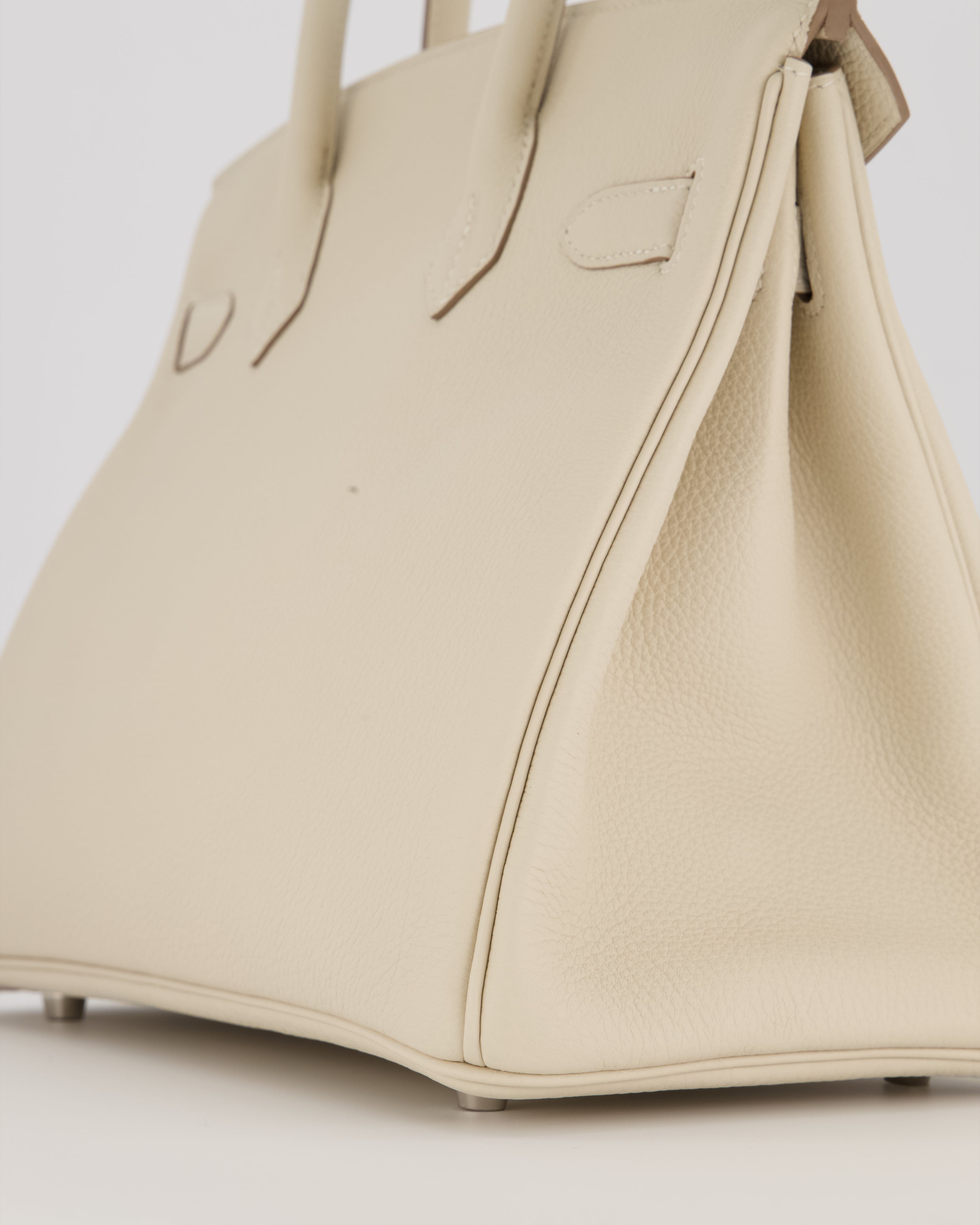 *SUPER RARE* Hermès Birkin 30 Retourne Bag in Craie Togo Leather with Palladium Hardware