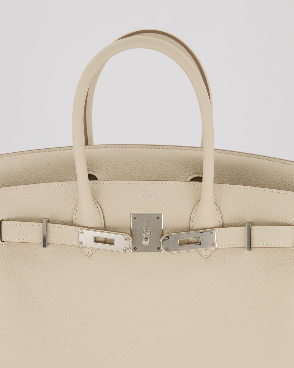 *SUPER RARE* Hermès Birkin 30 Retourne Bag in Craie Togo Leather with Palladium Hardware