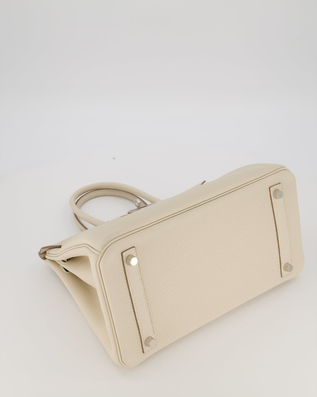 *SUPER RARE* Hermès Birkin 30 Retourne Bag in Craie Togo Leather with Palladium Hardware