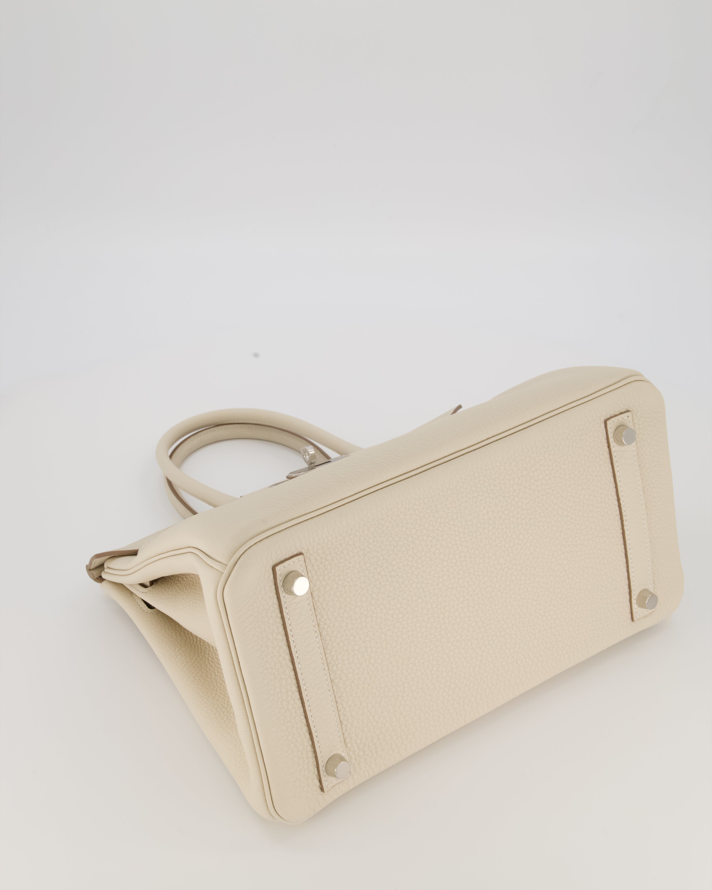 *SUPER RARE* Hermès Birkin 30 Retourne Bag in Craie Togo Leather with Palladium Hardware