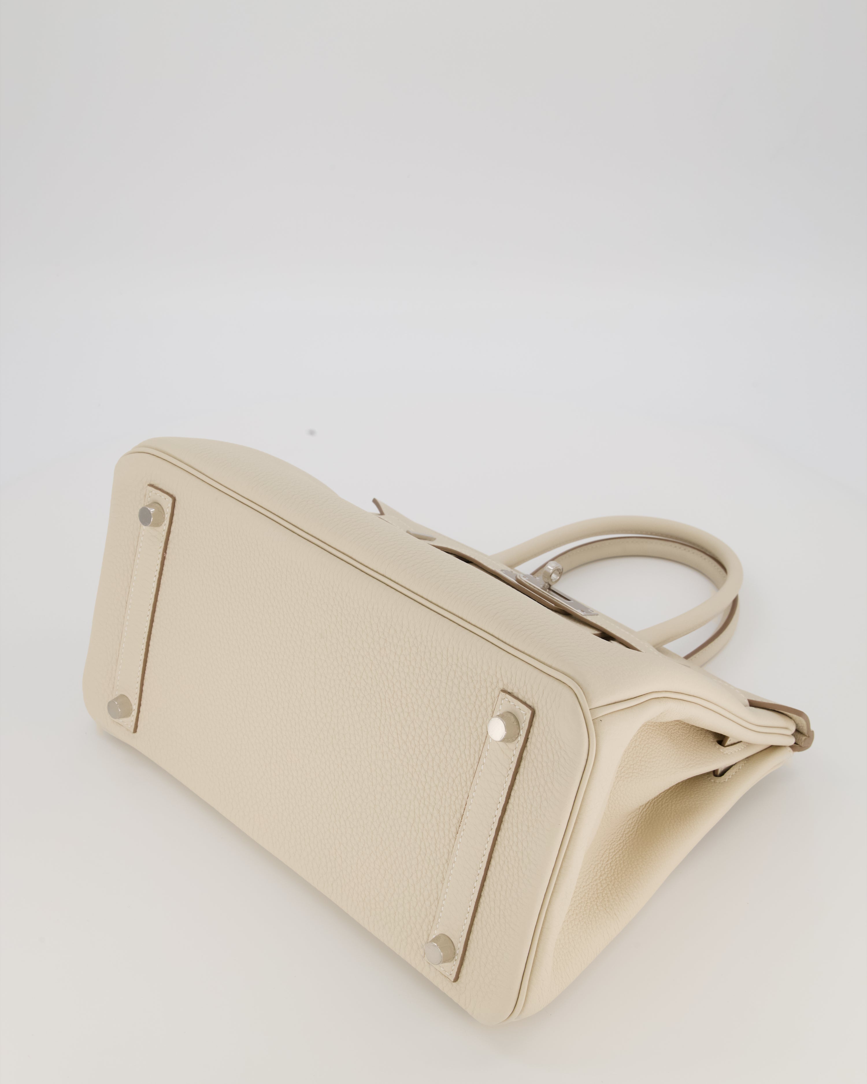 *SUPER RARE* Hermès Birkin 30 Retourne Bag in Craie Togo Leather with Palladium Hardware