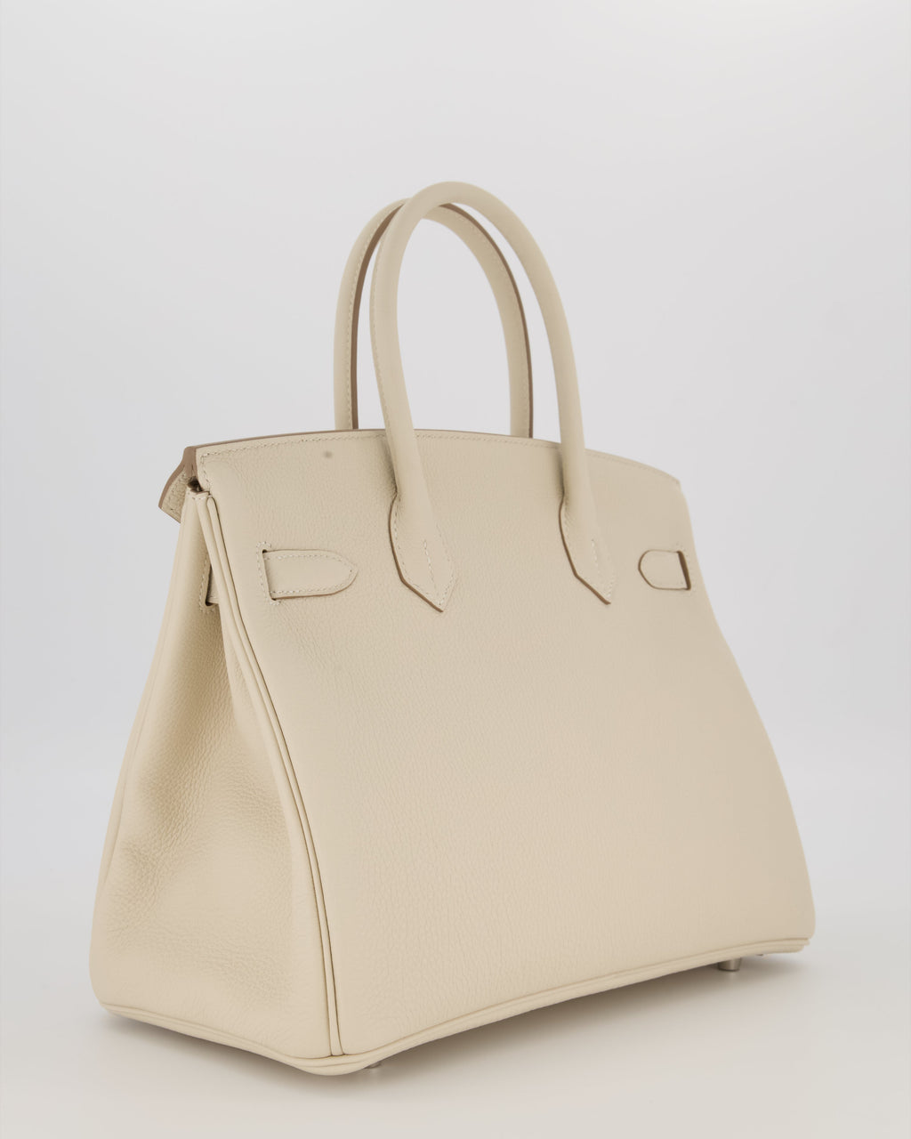*SUPER RARE* Hermès Birkin 30 Retourne Bag in Craie Togo Leather with Palladium Hardware