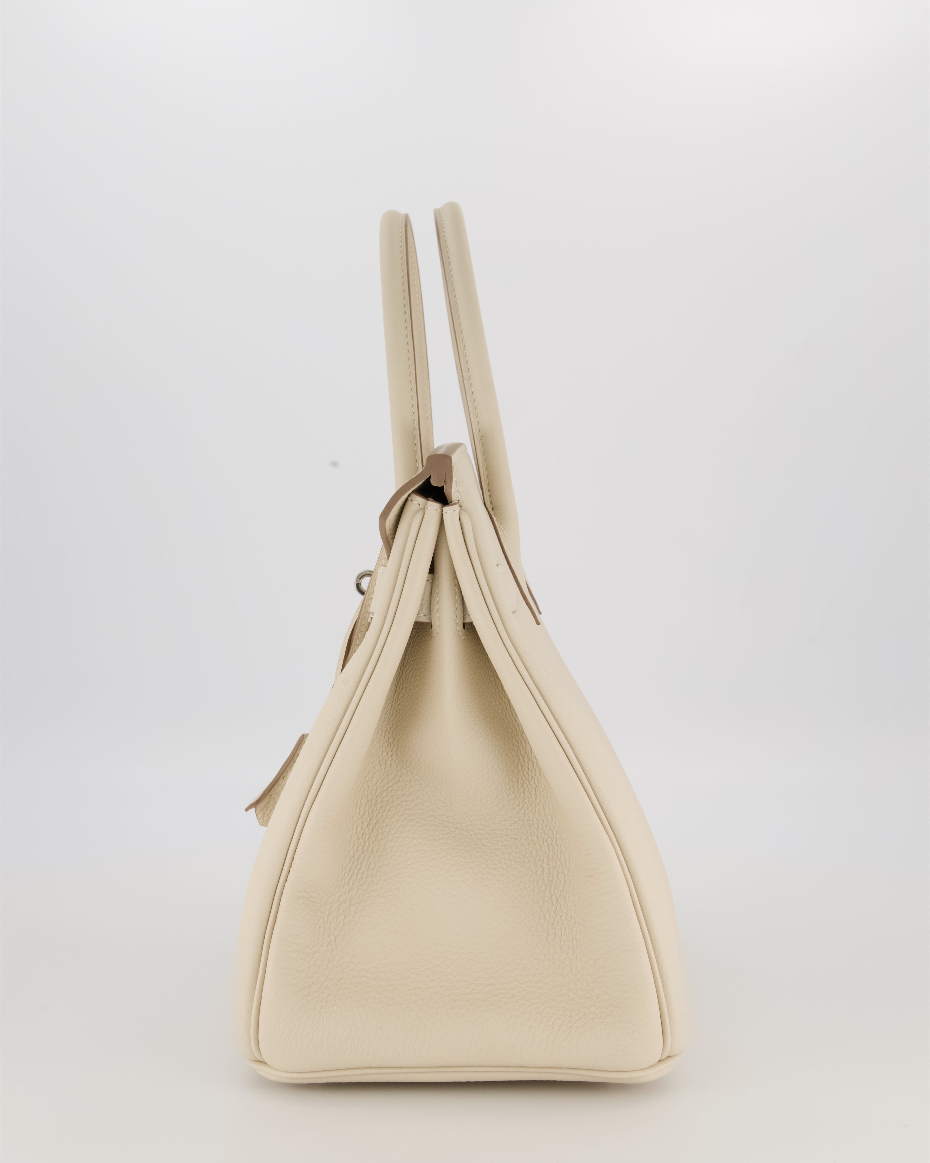 *SUPER RARE* Hermès Birkin 30 Retourne Bag in Craie Togo Leather with Palladium Hardware