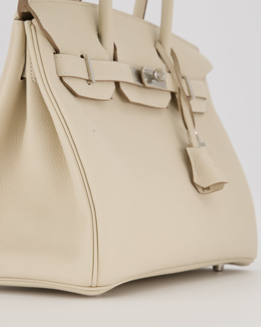 *SUPER RARE* Hermès Birkin 30 Retourne Bag in Craie Togo Leather with Palladium Hardware