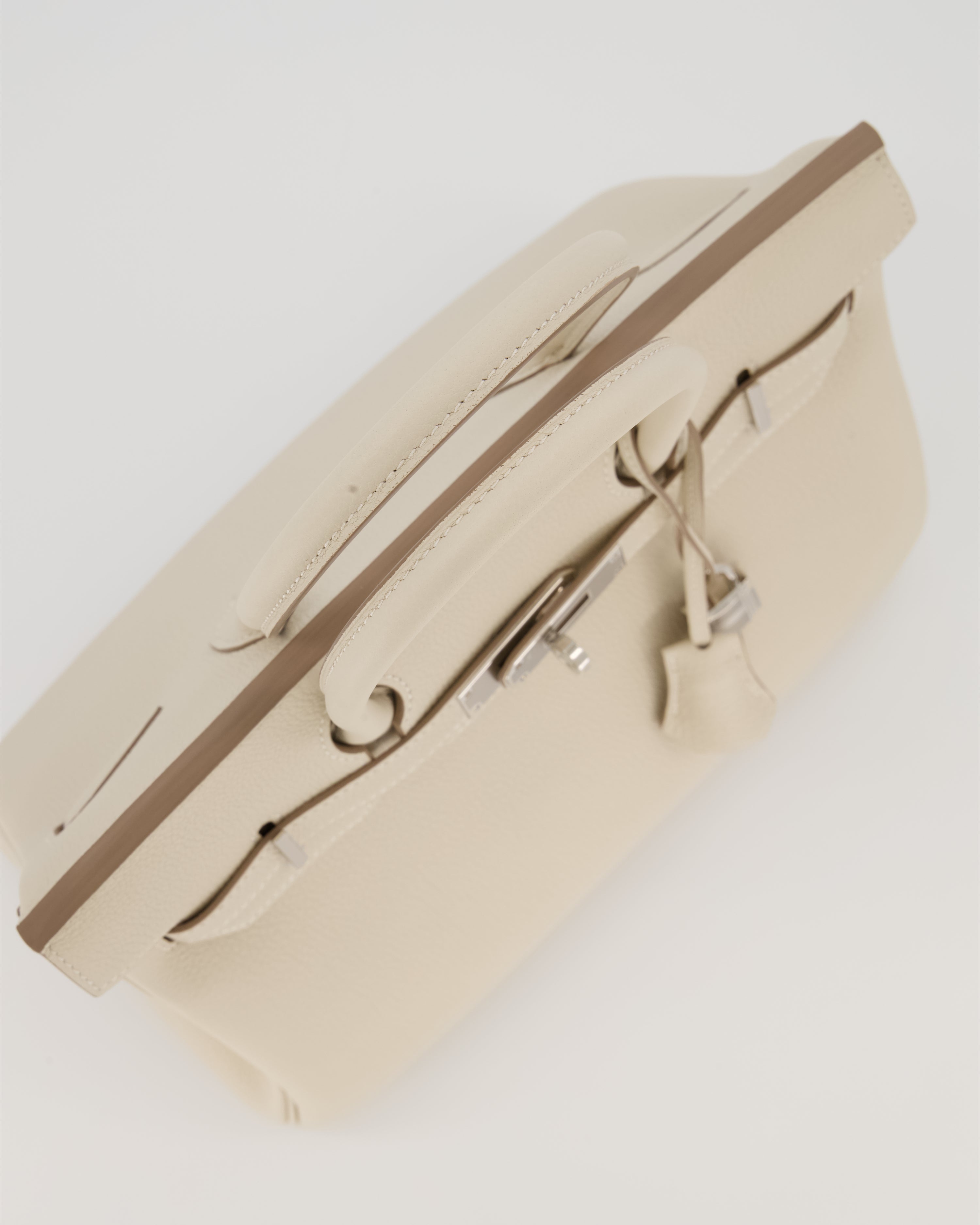 *SUPER RARE* Hermès Birkin 30 Retourne Bag in Craie Togo Leather with Palladium Hardware