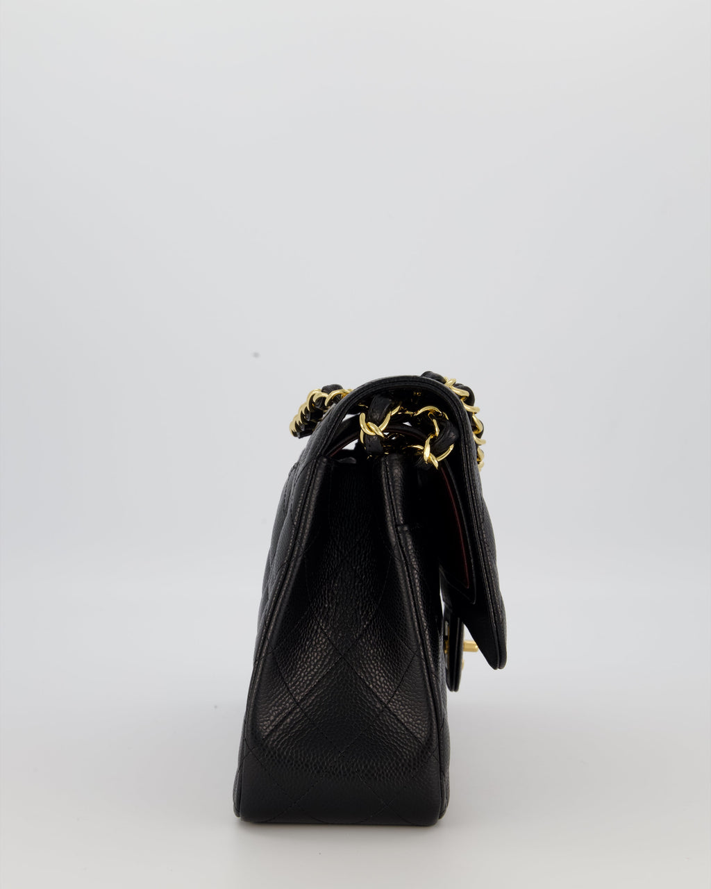Chanel Black Jumbo Classic Double Flap Bag in Caviar Leather with Gold Hardware