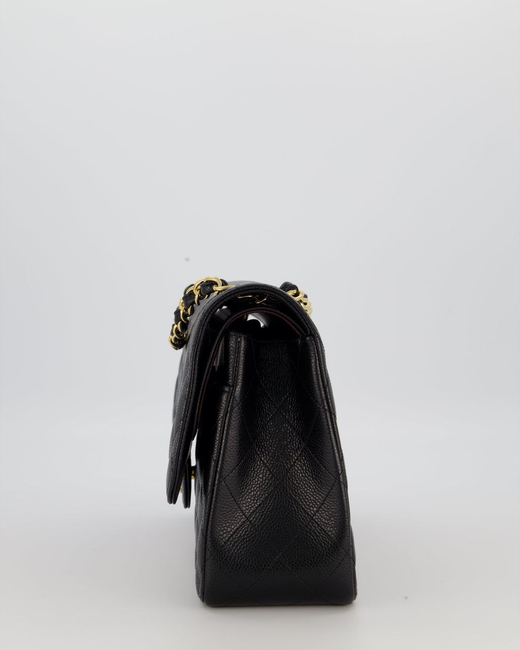 Chanel Black Jumbo Classic Double Flap Bag in Caviar Leather with Gold Hardware