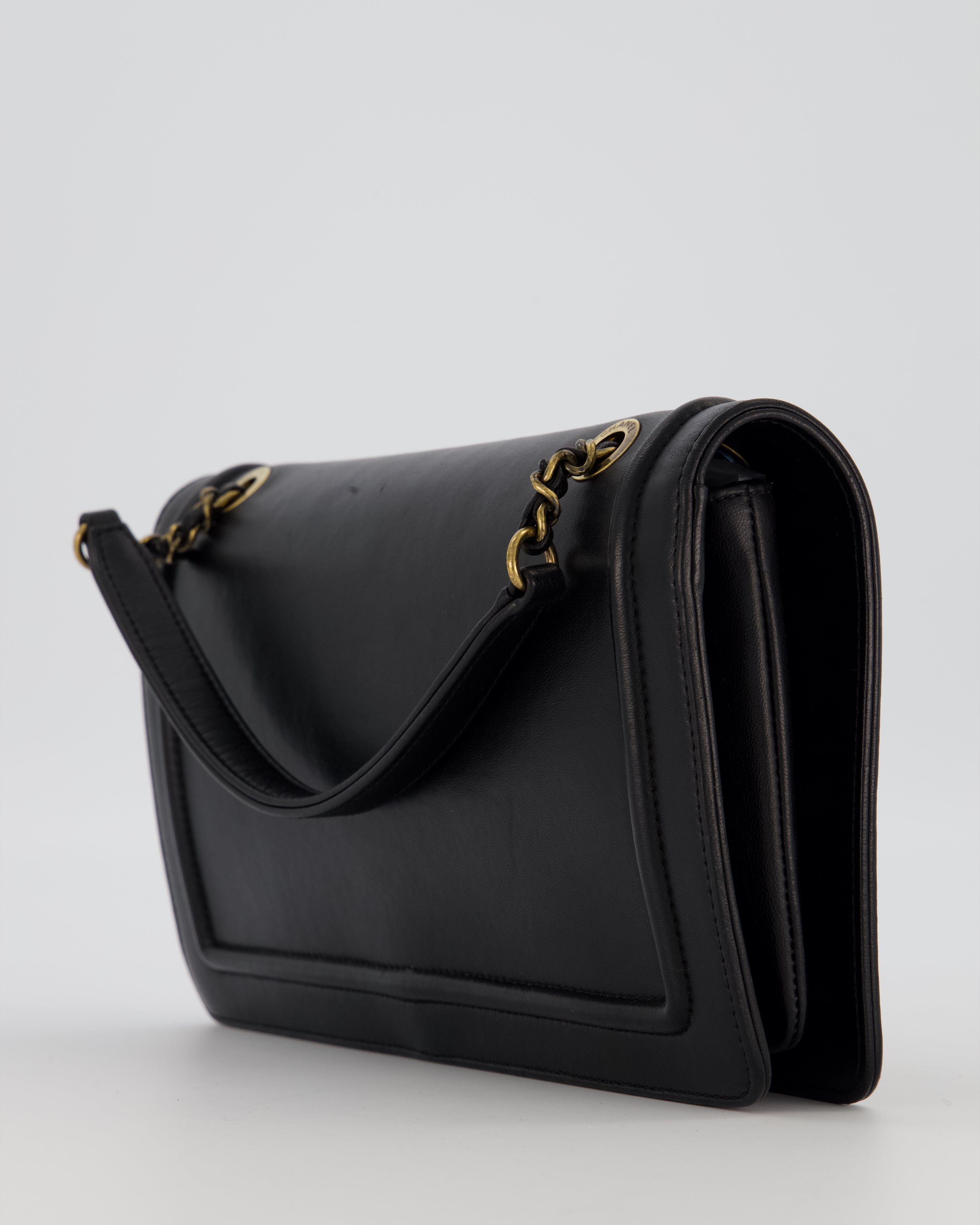 Chanel Black CC Antico Flap Bag In Lambskin With Mixed Hardware