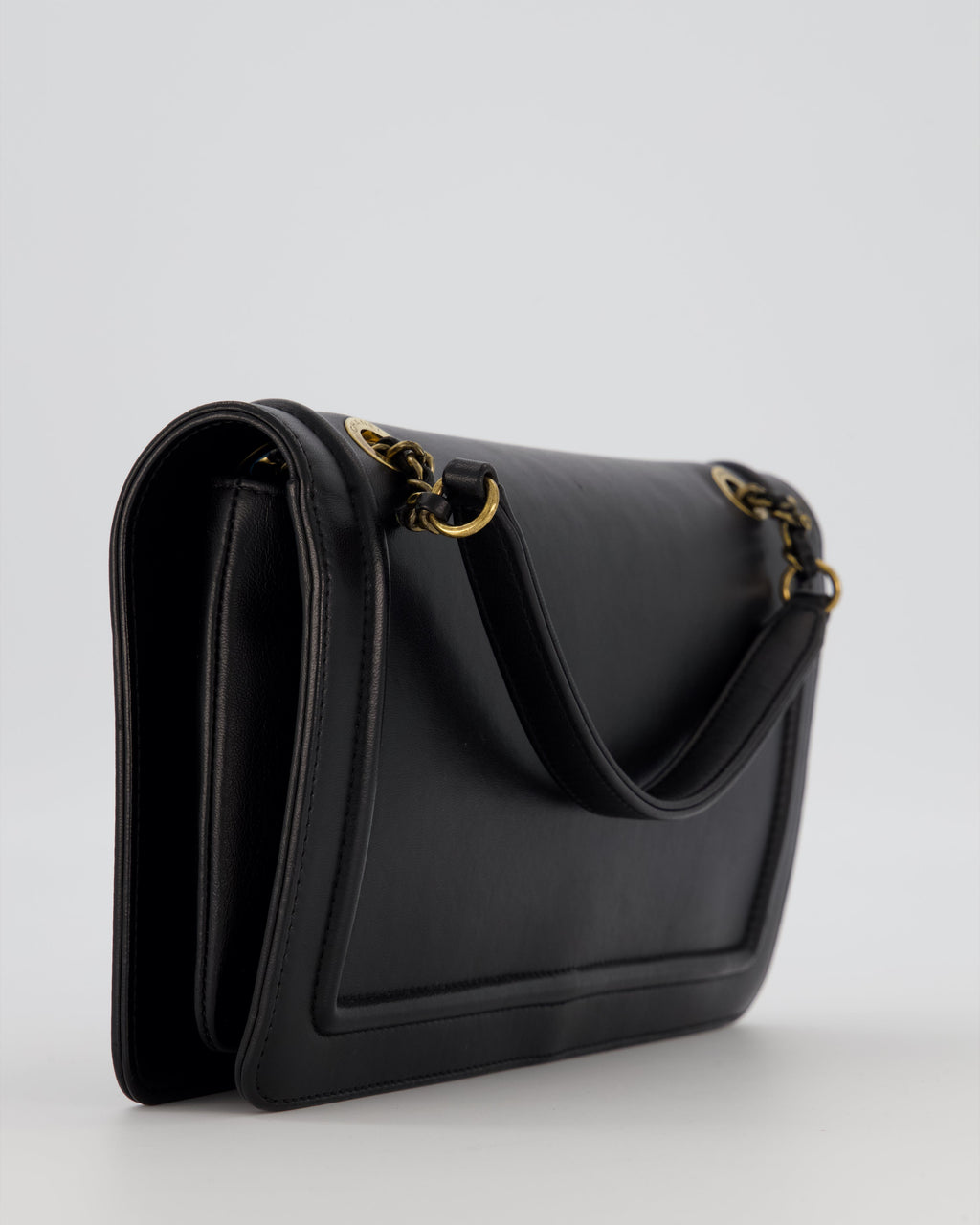 Chanel Black CC Antico Flap Bag In Lambskin With Mixed Hardware