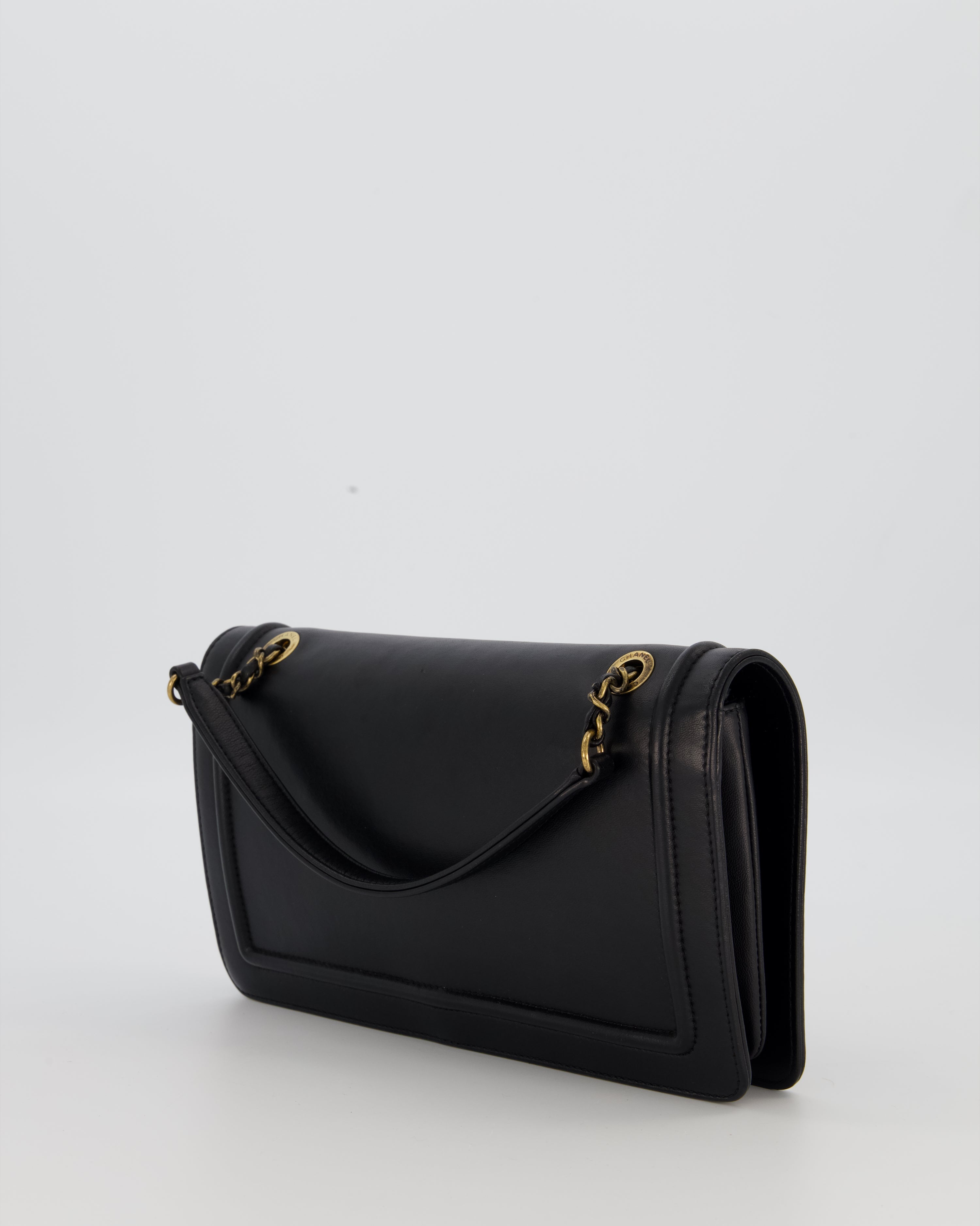 Chanel Black CC Antico Flap Bag In Lambskin With Mixed Hardware