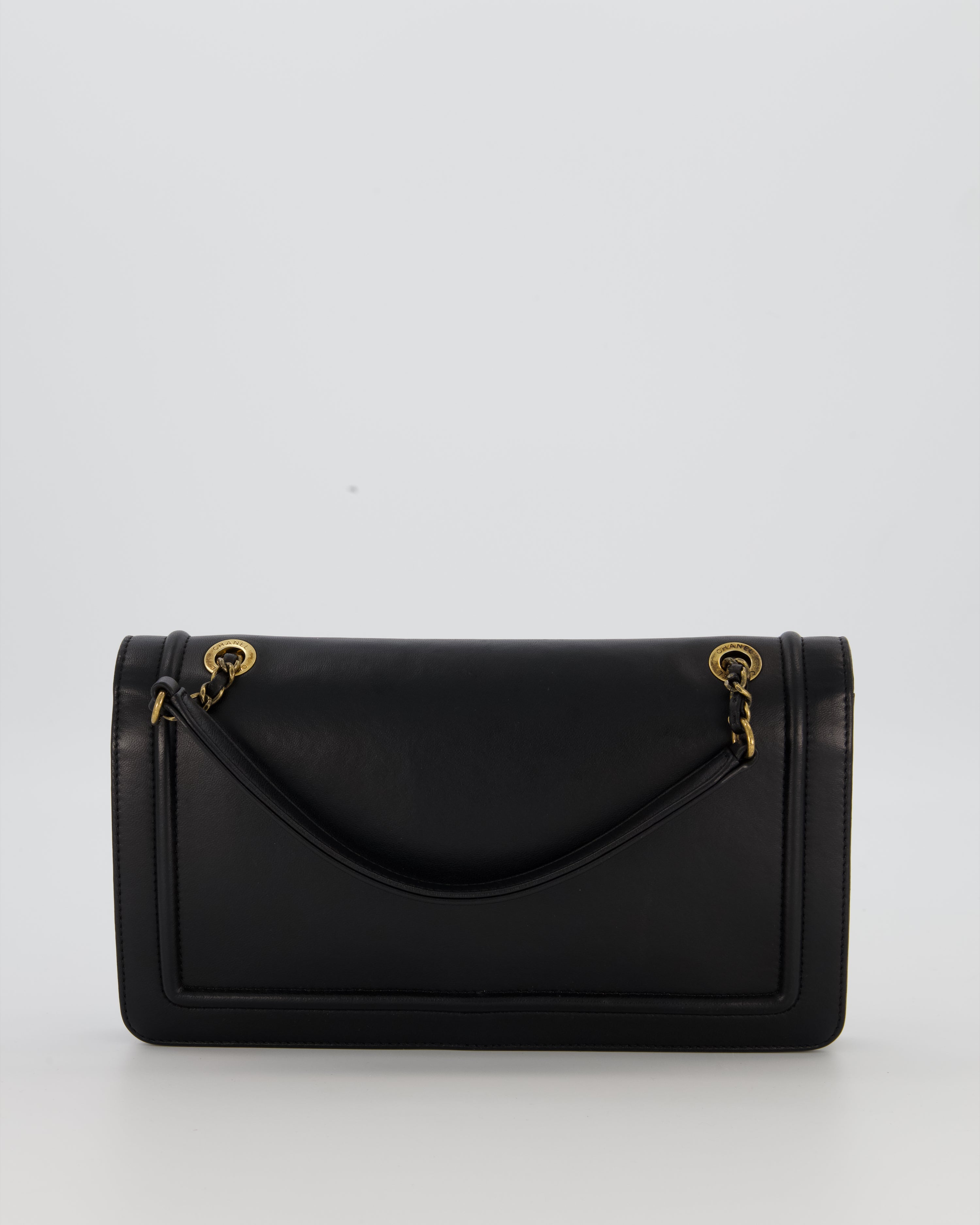 Chanel Black CC Antico Flap Bag In Lambskin With Mixed Hardware
