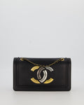 Chanel Black CC Antico Flap Bag In Lambskin With Mixed Hardware