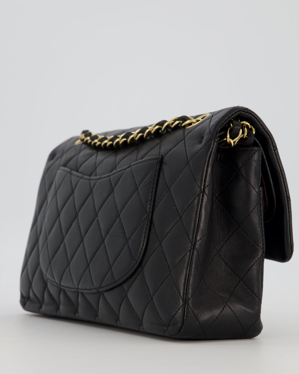 Chanel Black Medium Classic Double Flap Bag in Lambskin Leather with Gold Hardware