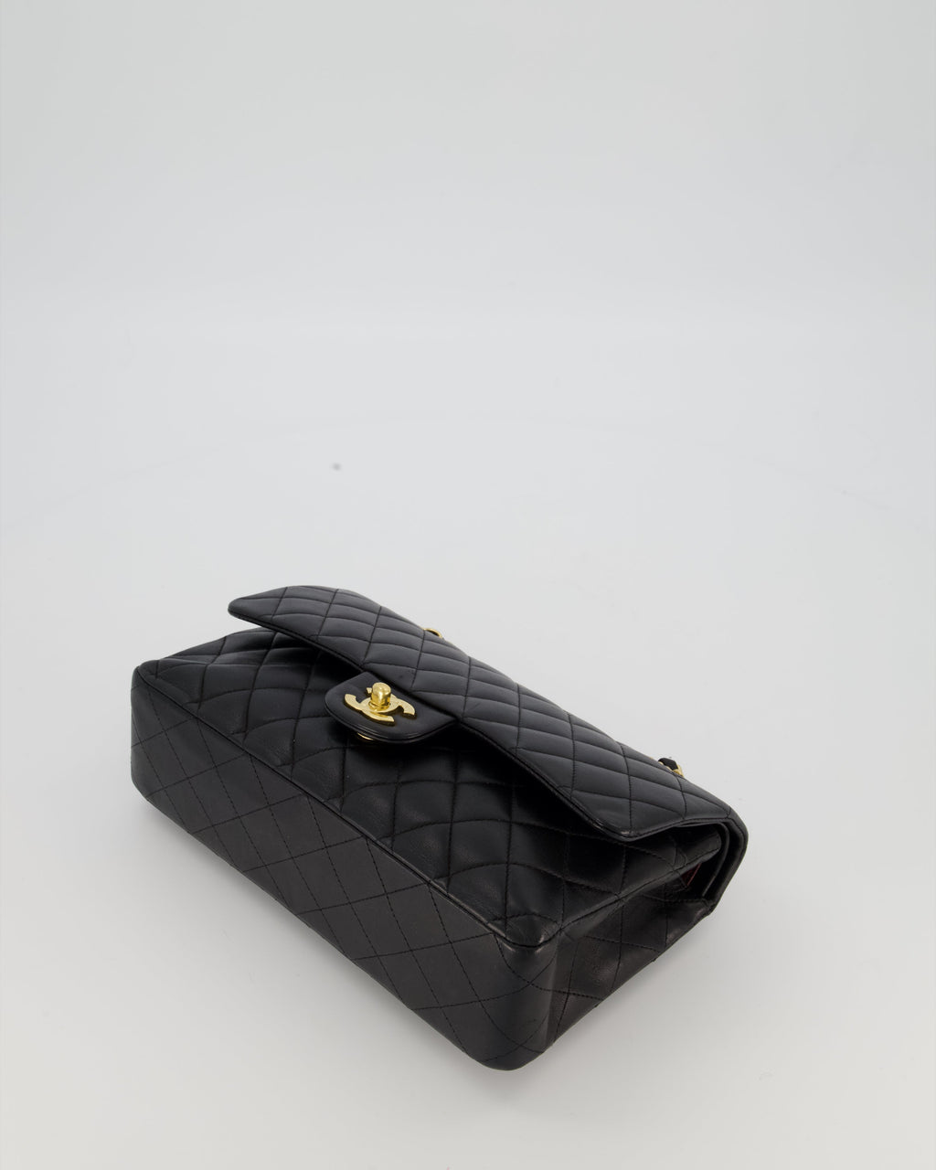 Chanel Black Medium Classic Double Flap Bag in Lambskin Leather with Gold Hardware
