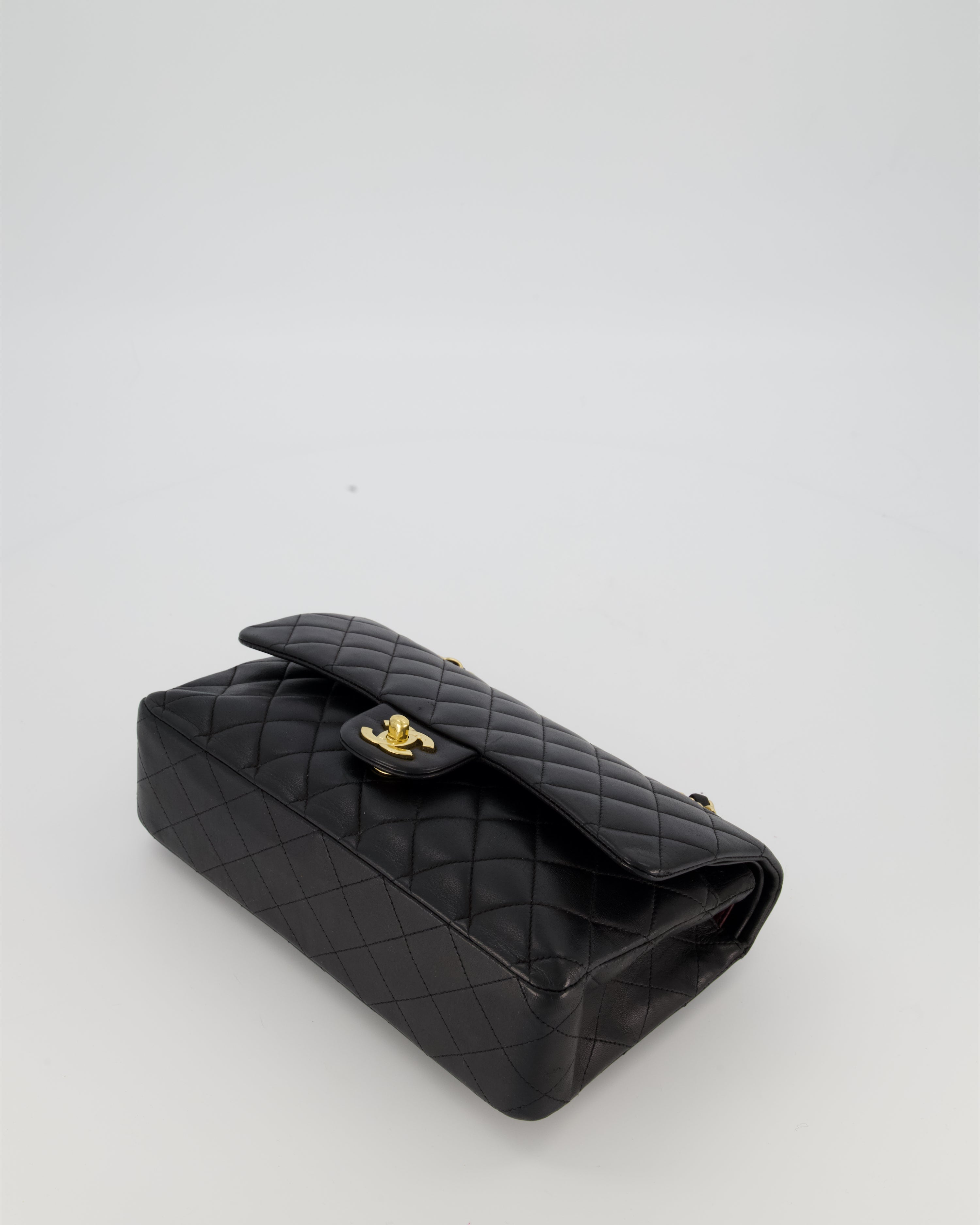 Chanel Black Medium Classic Double Flap Bag in Lambskin Leather with Gold Hardware