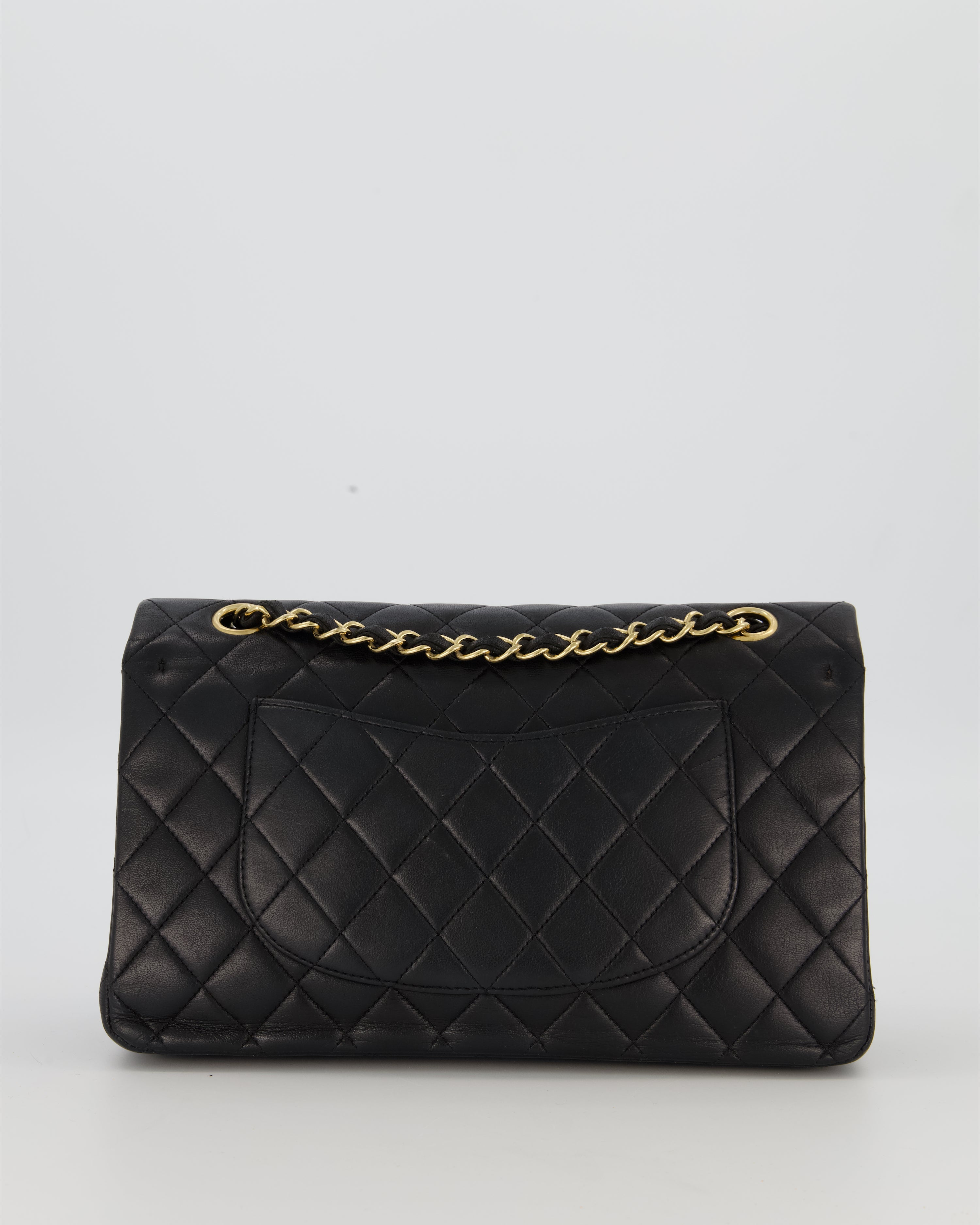 Chanel Black Medium Classic Double Flap Bag in Lambskin Leather with Gold Hardware