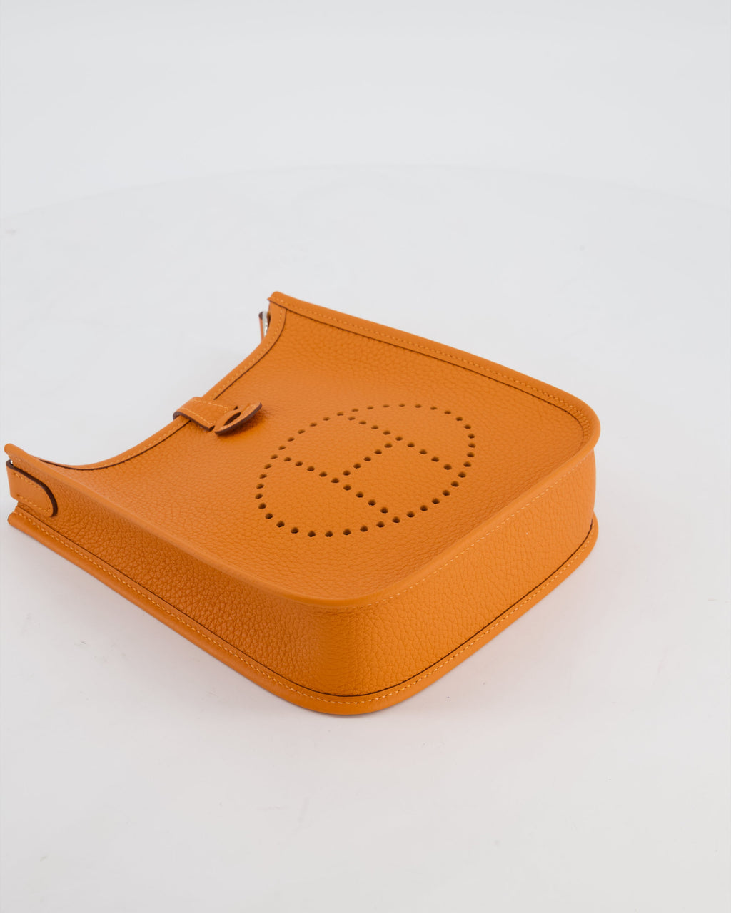 Hermès Mini Evelyne Bag in Orange Clemence Leather with Palladium Hardware