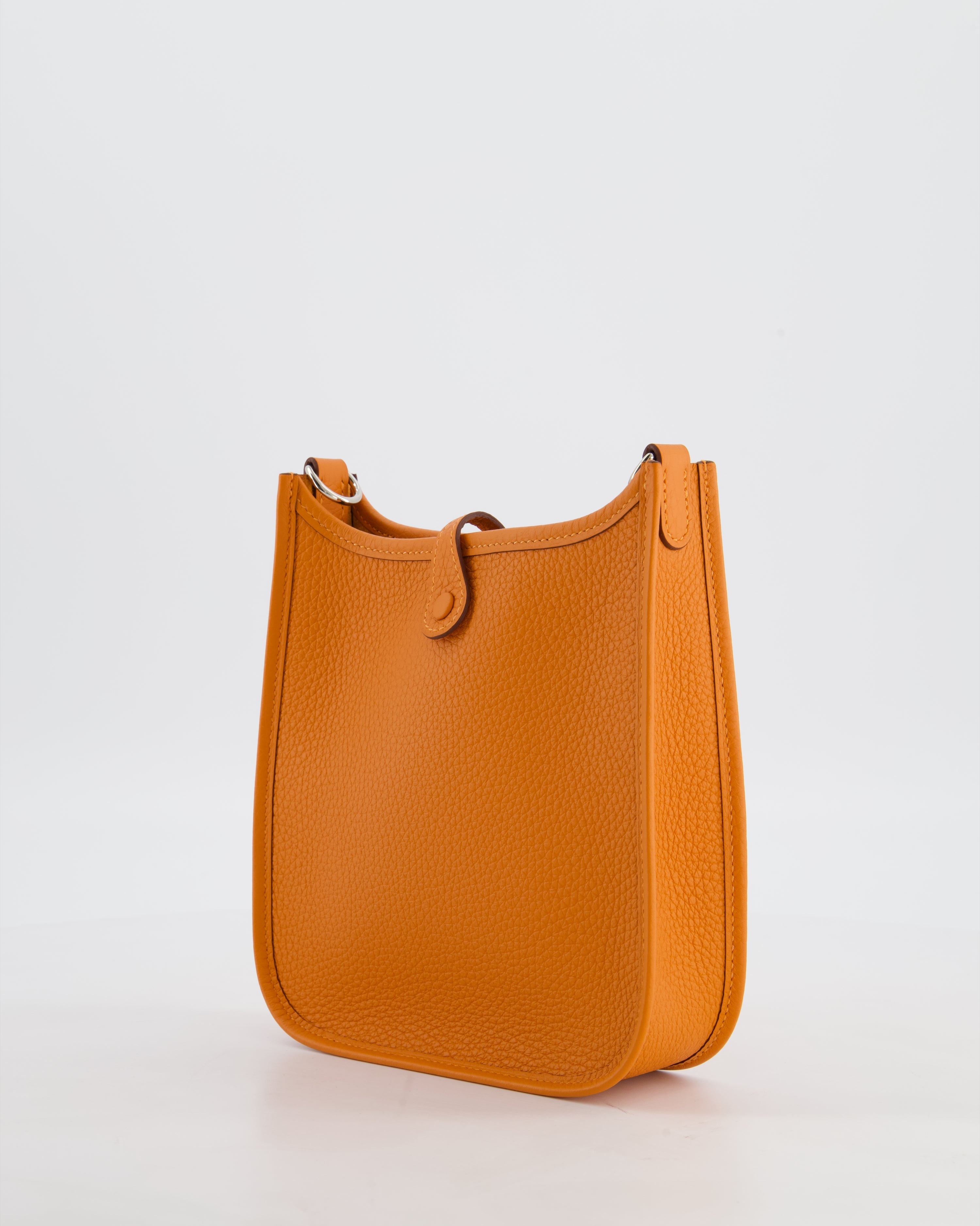 Hermès Mini Evelyne Bag in Orange Clemence Leather with Palladium Hardware