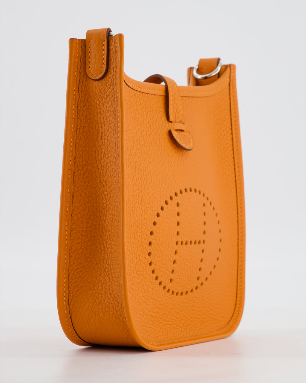 Hermès Mini Evelyne Bag in Orange Clemence Leather with Palladium Hardware