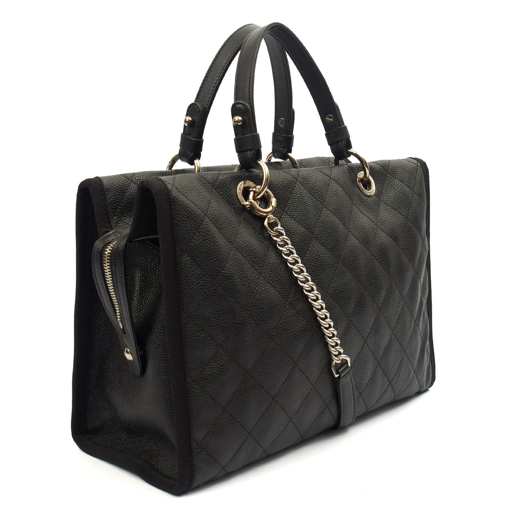 Chanel Tote Shopper Tote in Black, Caviar Leather
