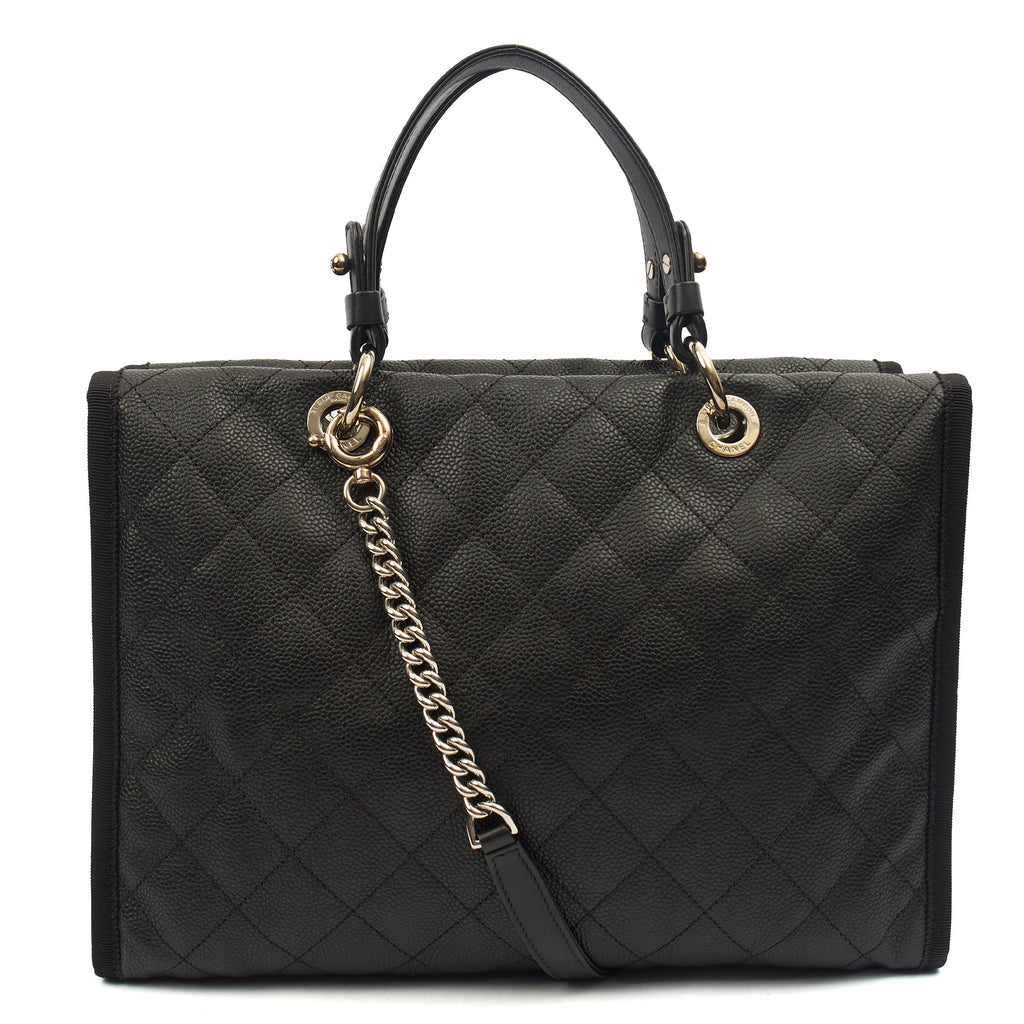 Chanel Tote Shopper Tote in Black, Caviar Leather
