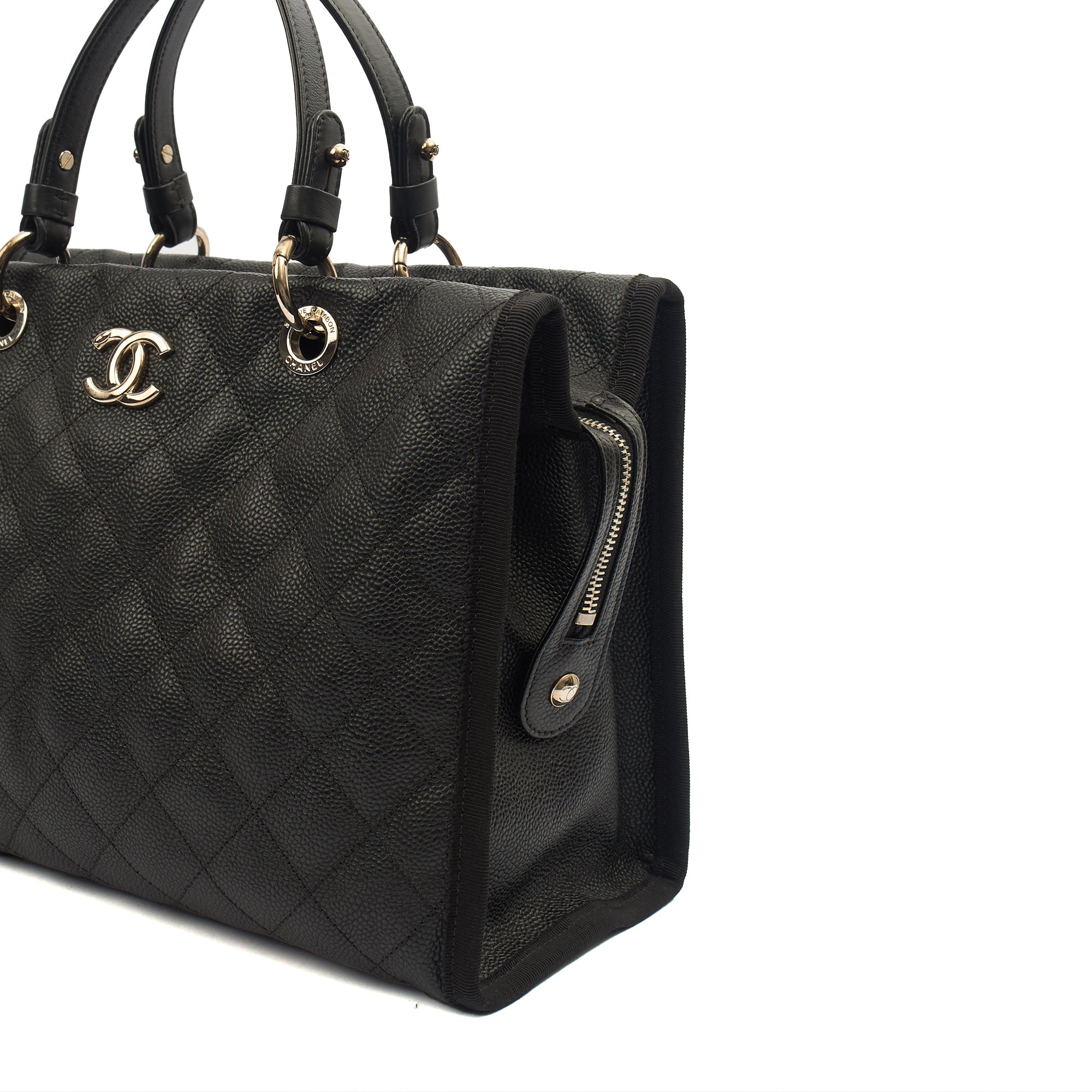 Chanel Tote Shopper Tote in Black, Caviar Leather