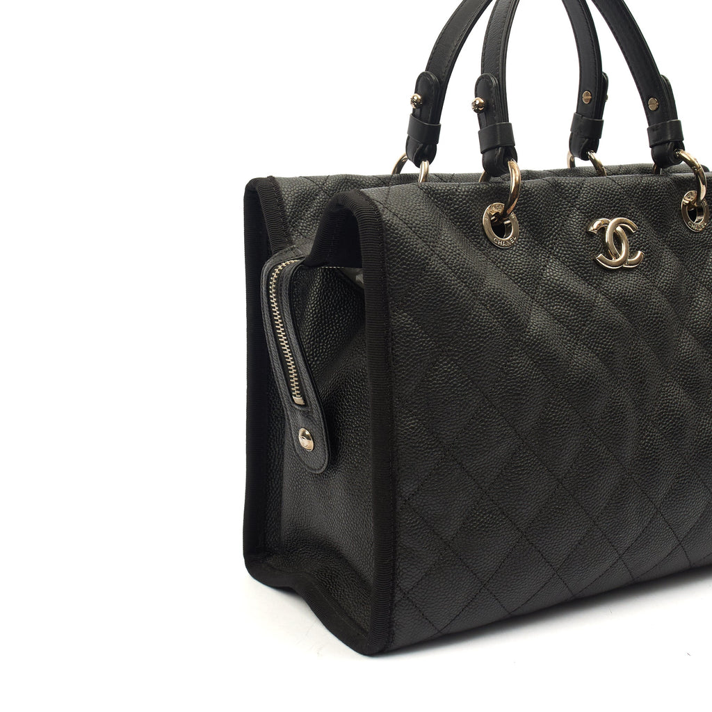 Chanel Tote Shopper Tote in Black, Caviar Leather