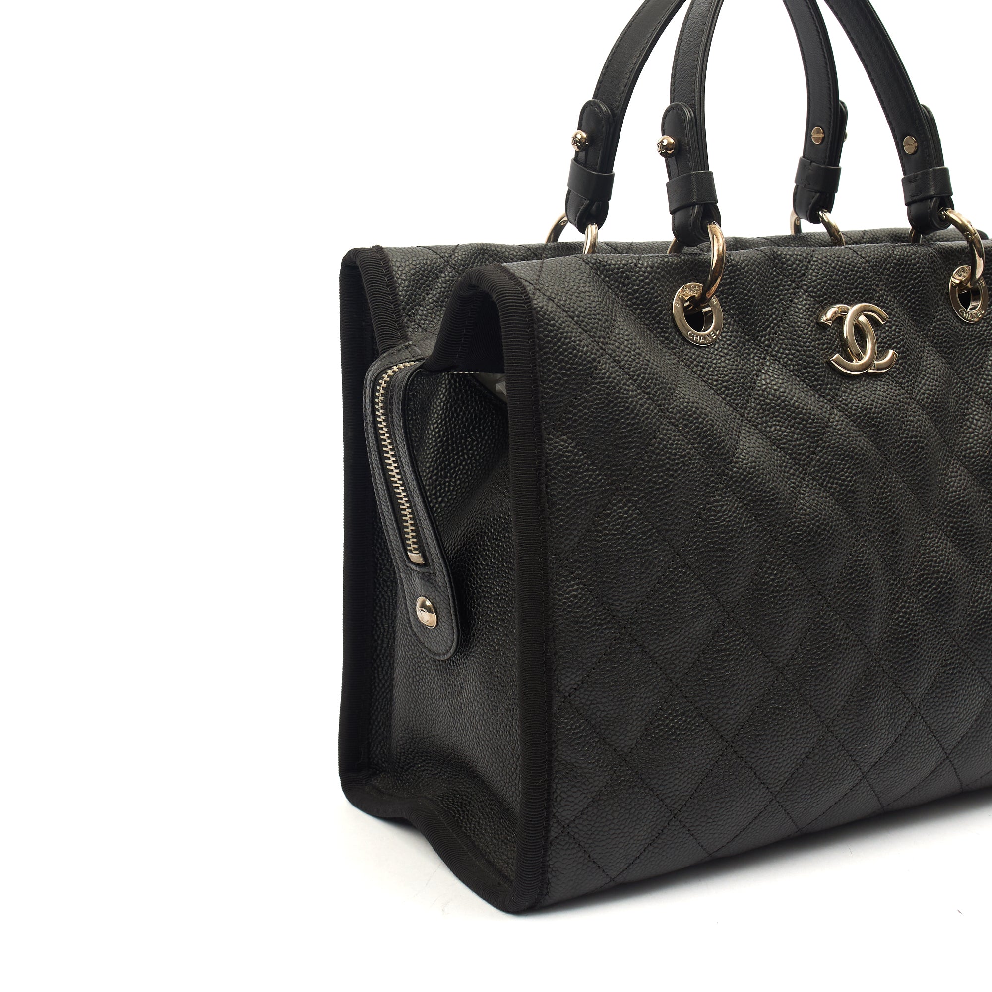 Chanel Tote Shopper Tote in Black, Caviar Leather