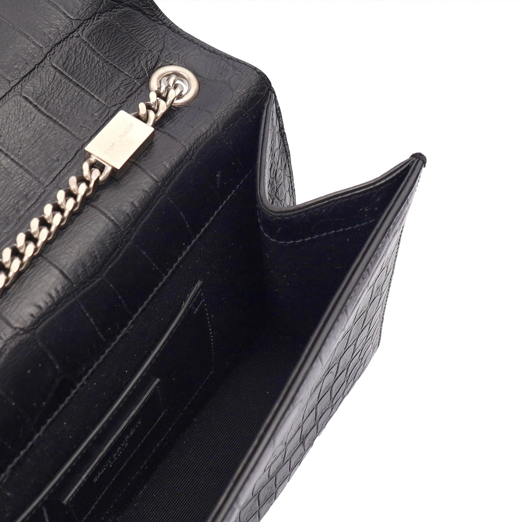 Saint Laurent Cross Body Kate Small Tassel in Black, Exotic Effect Leather