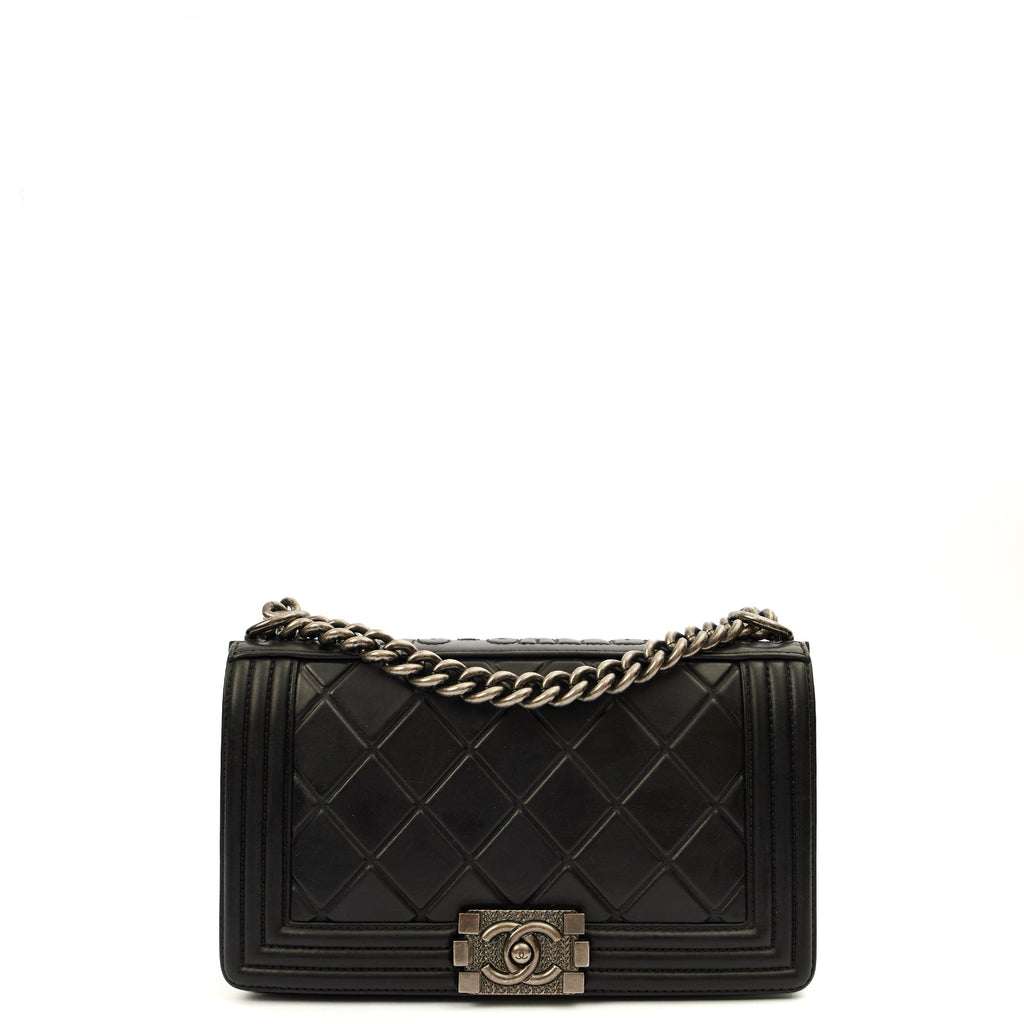 Chanel Boy - Medium in Black, Calfskin Leather