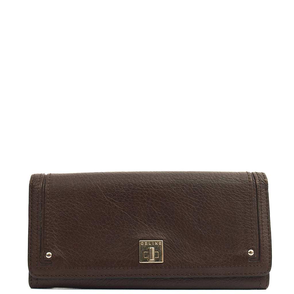 Celine Wallet Wallet in Brown, Box Calfskin