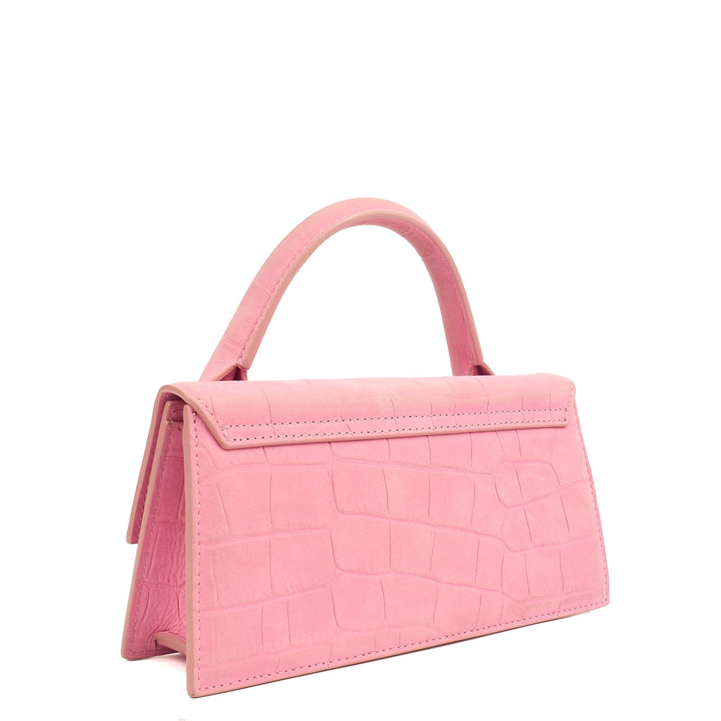 Jacquemus Top Handle Le Chiquito Long in Pink, Leather