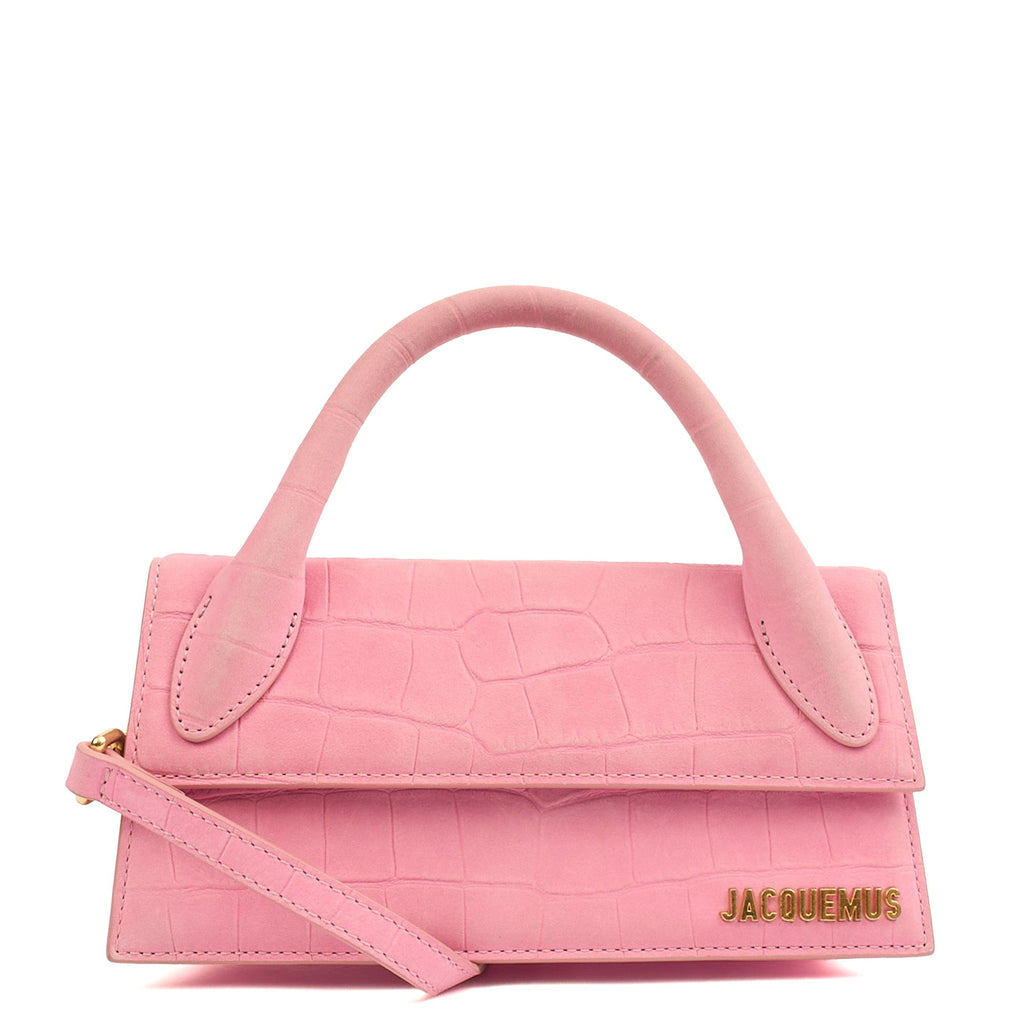 Jacquemus Top Handle Le Chiquito Long in Pink, Leather