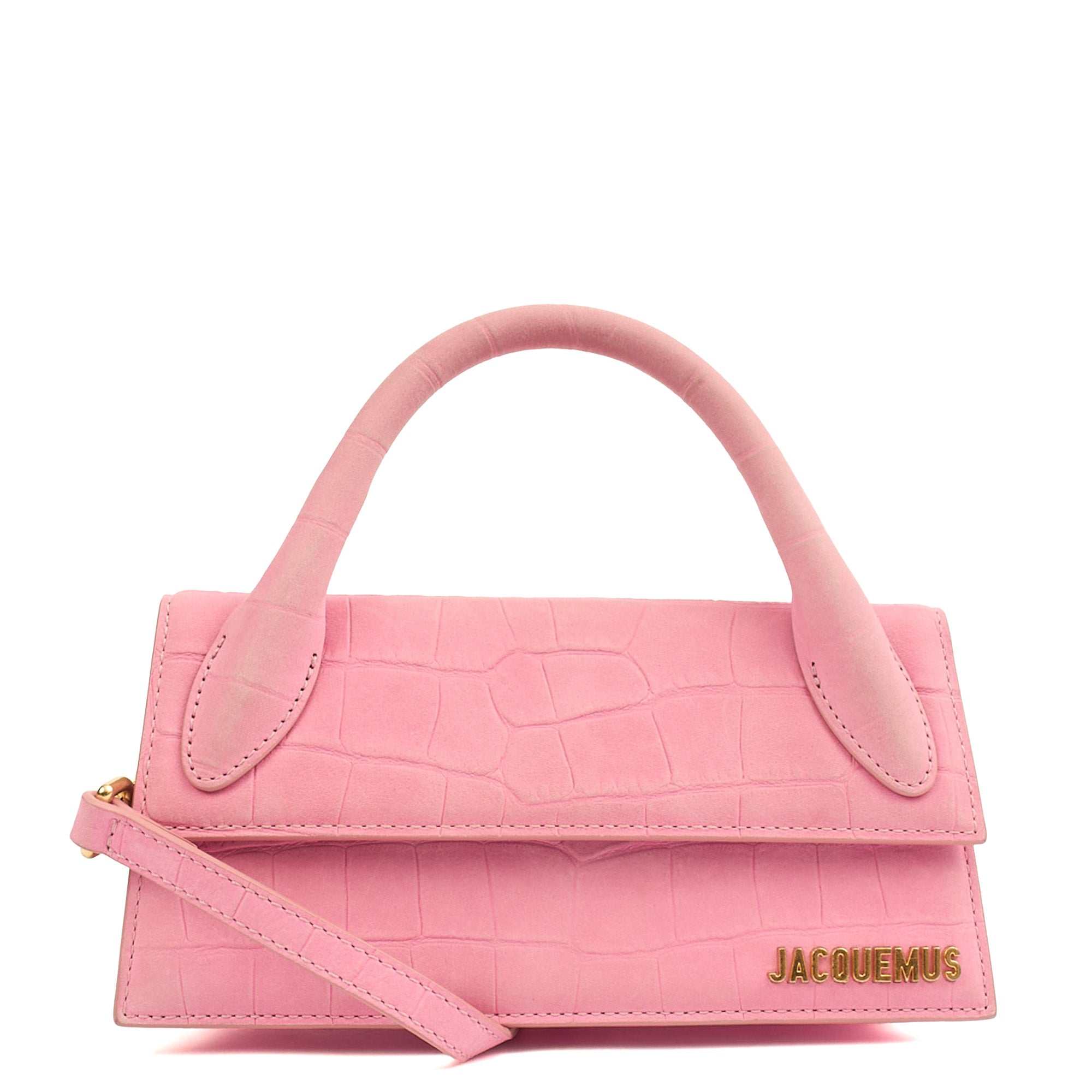 Jacquemus Top Handle Le Chiquito Long in Pink, Leather