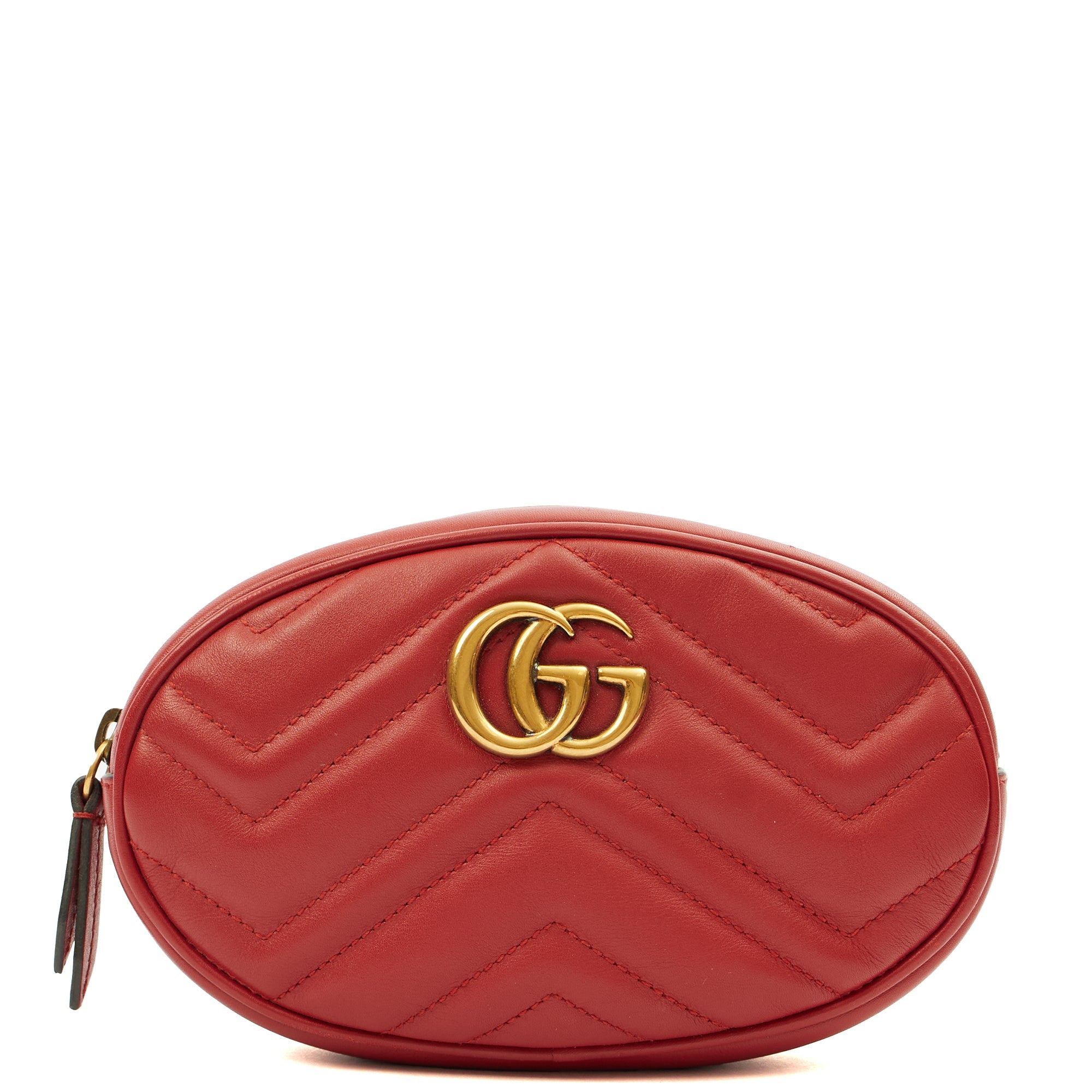 Gucci Cross Body Marmont Belt Bag in Red, Leather