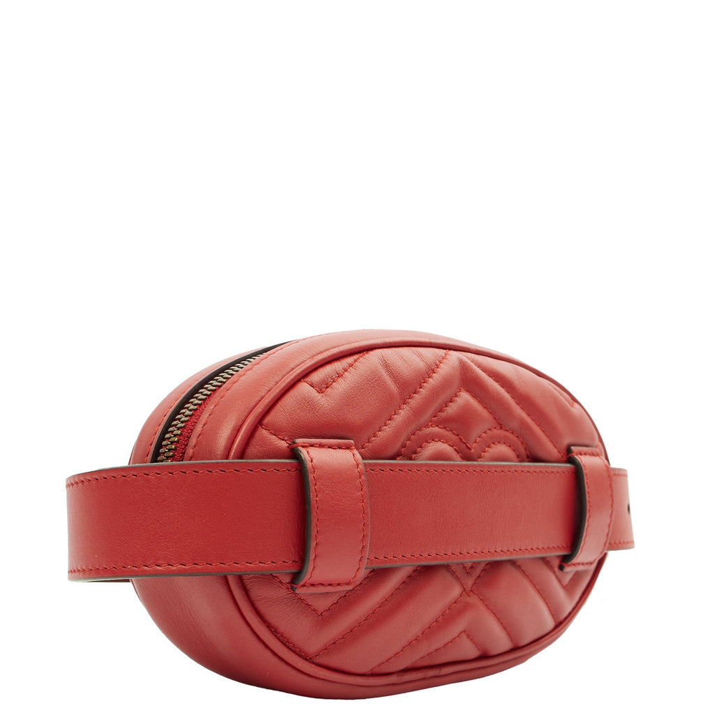 Gucci Cross Body Marmont Belt Bag in Red, Leather