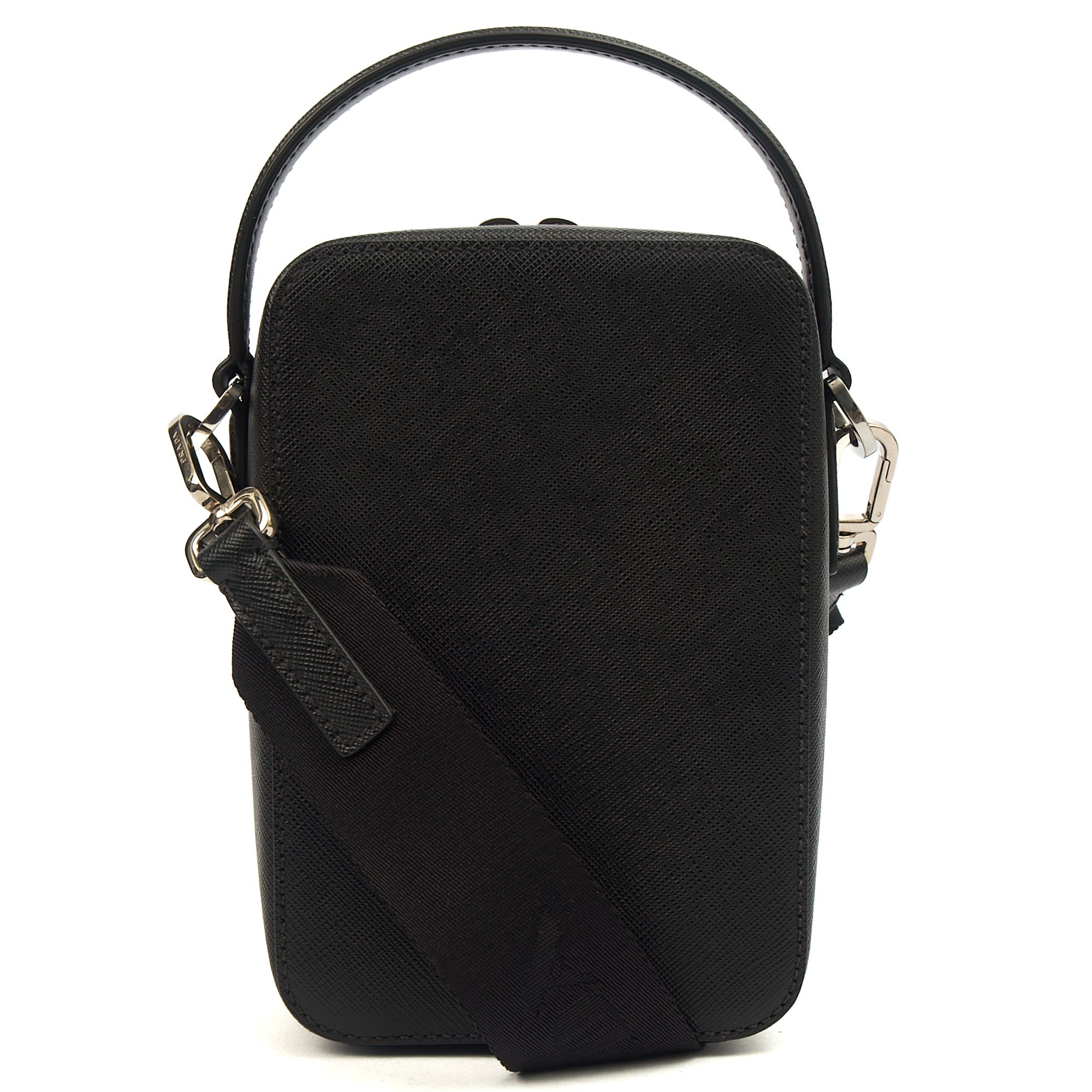 Prada Cross Body Brique - Small in Black, Saffiano Leather