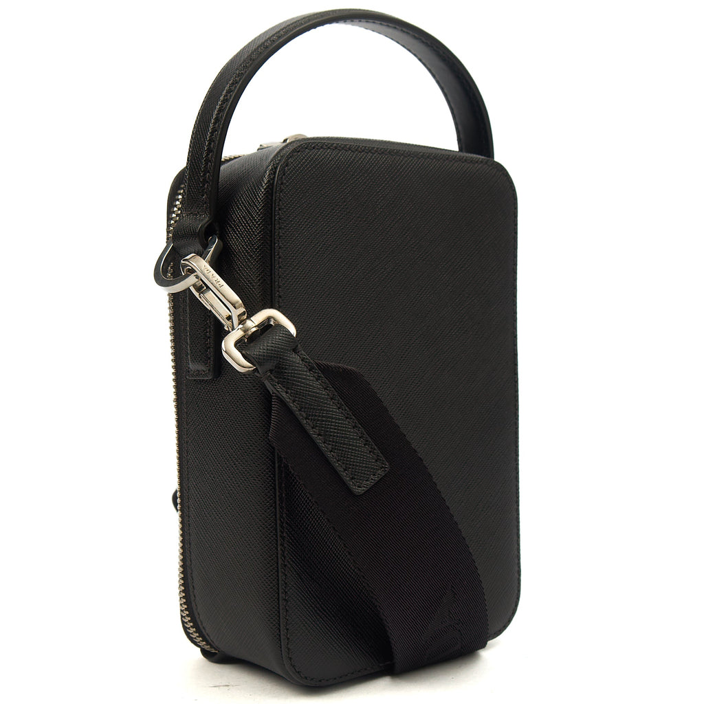 Prada Cross Body Brique - Small in Black, Saffiano Leather