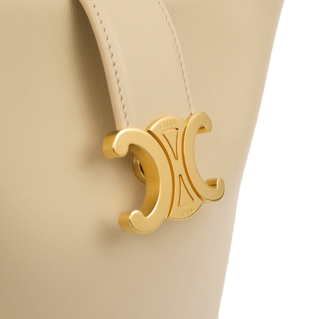 Celine Bucket Bag Sangle Bucket Bag in Cream, Leather