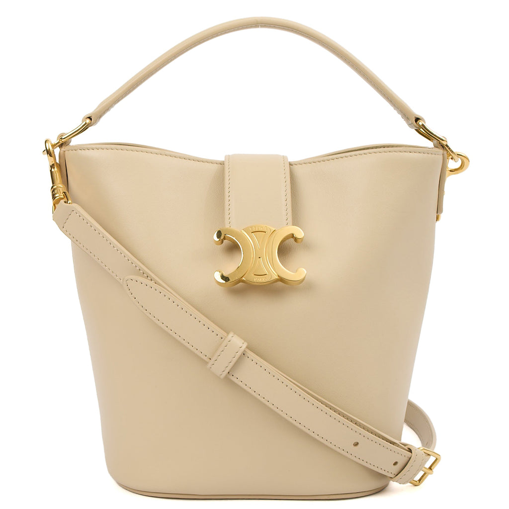Celine Bucket Bag Sangle Bucket Bag in Cream, Leather