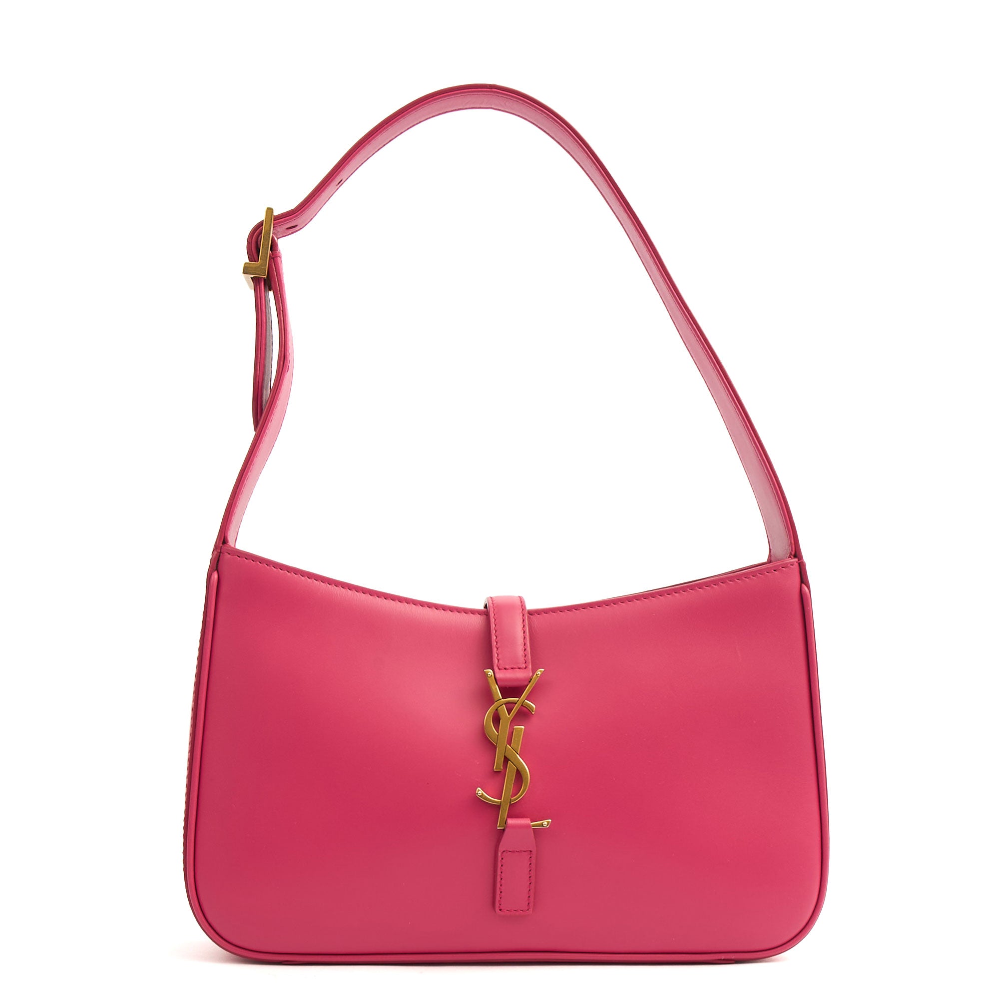 Saint Laurent Shoulder Bag Le 5 À 7 Hobo in Pink, Calfskin Leather