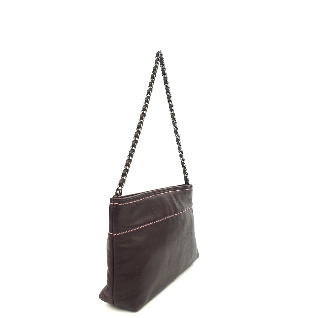Chanel Mini Bag Vintage Shoulder Bag in Purple, Lambskin Leather