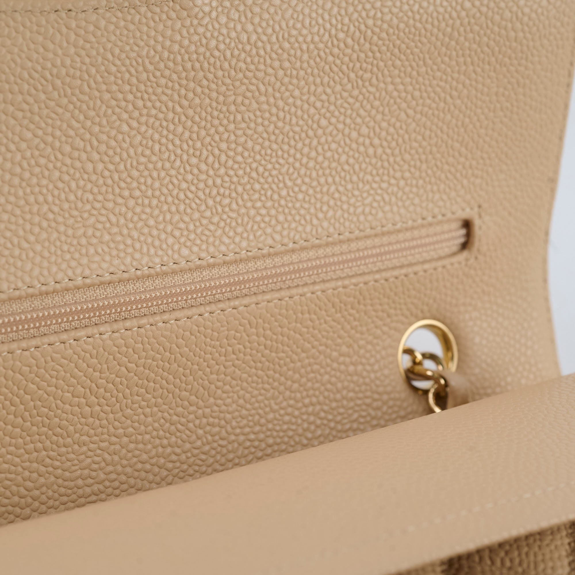 Chanel Caviar Medium/Large Double Classic Flap GHW Beige